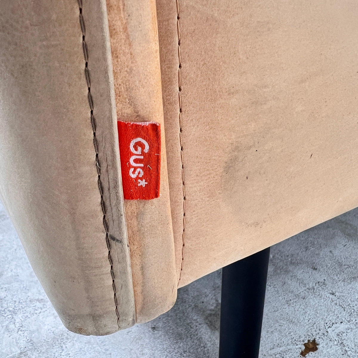 Gus Cognac leather Sofa Couch. Aniline leather 3 seater couch. Delivery available