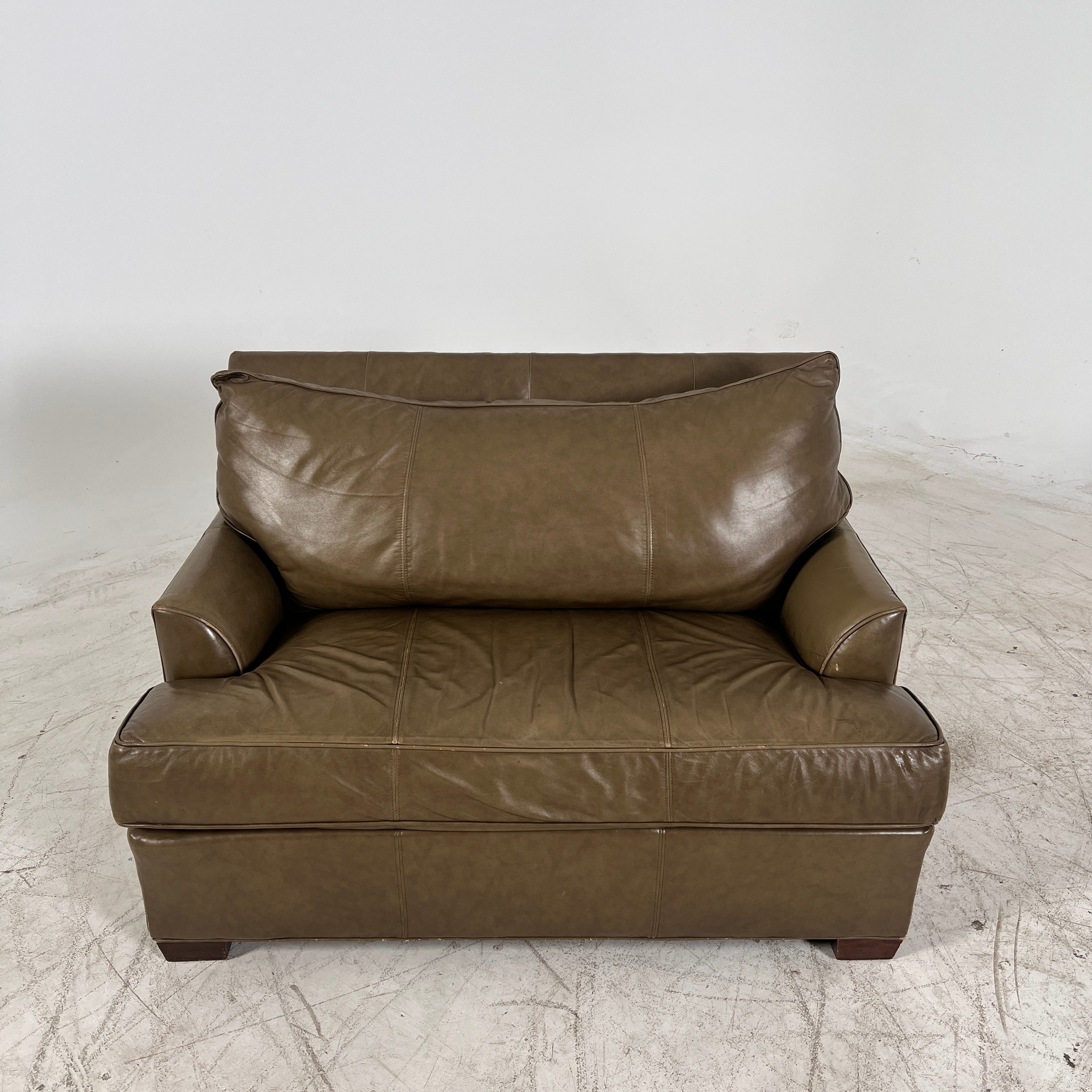 Pottery Barn Oversized leather chair. Giant vintage chair.