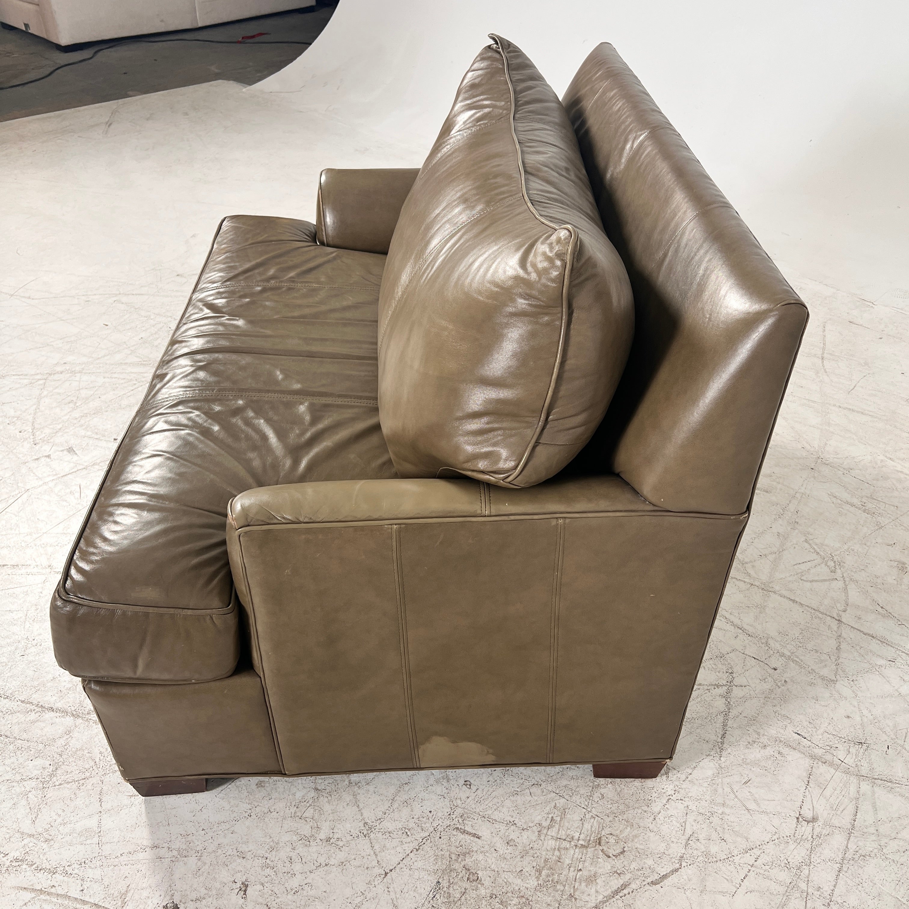 Pottery Barn Oversized leather chair. Giant vintage chair.