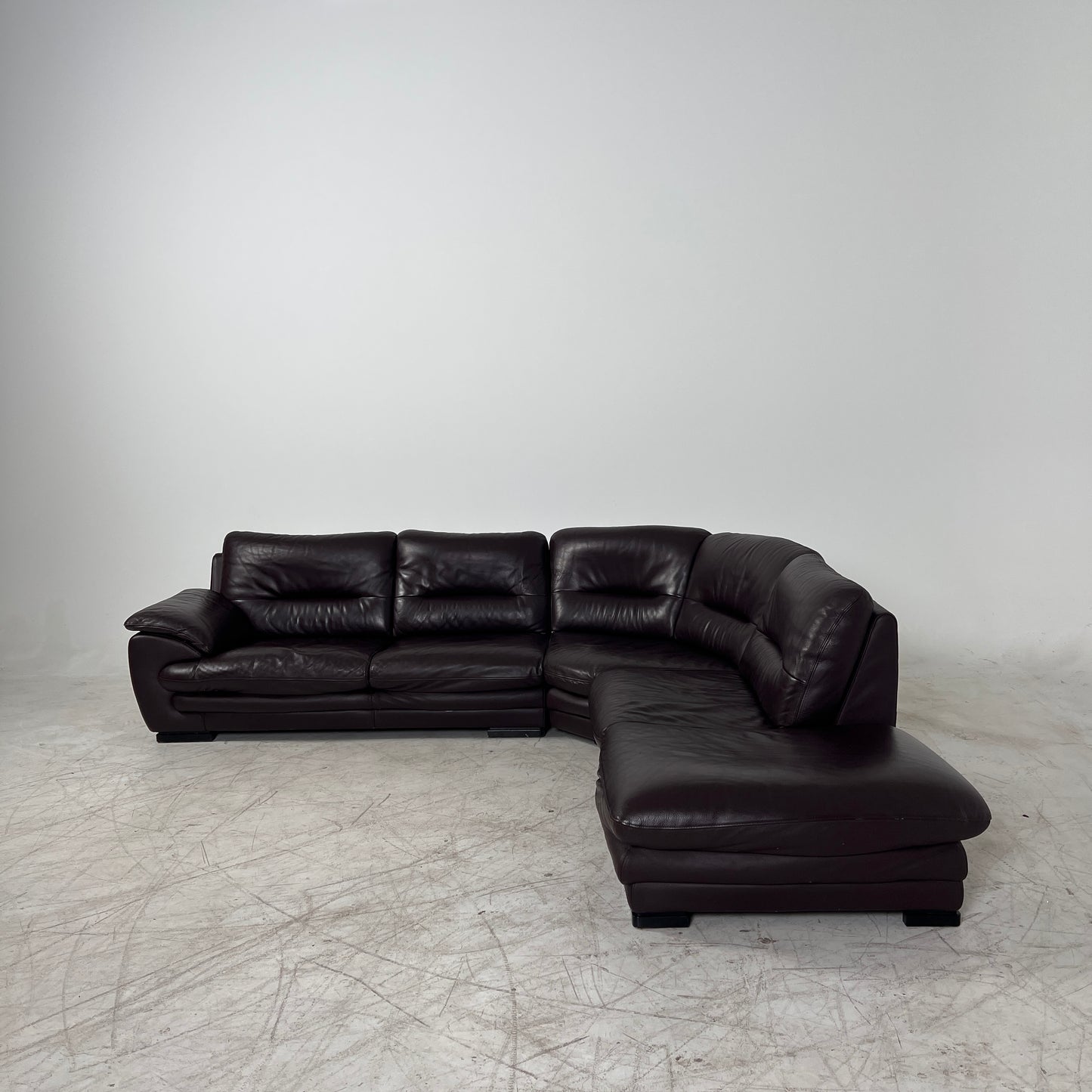 Genuine leather Sectional. Large L shaped sofa couch.
