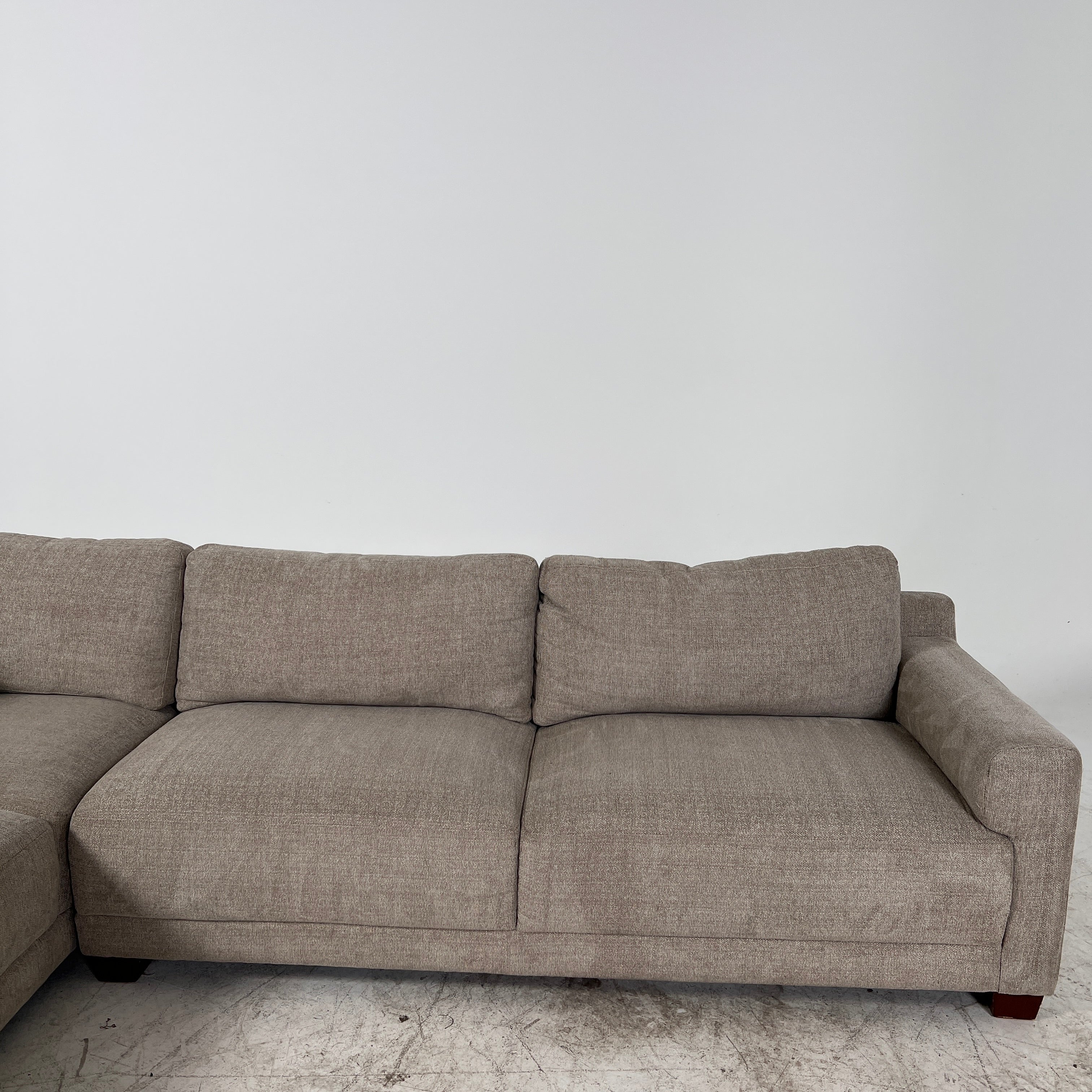 Thomasville Sectional From Costco. Beige L shaped sofa couch.