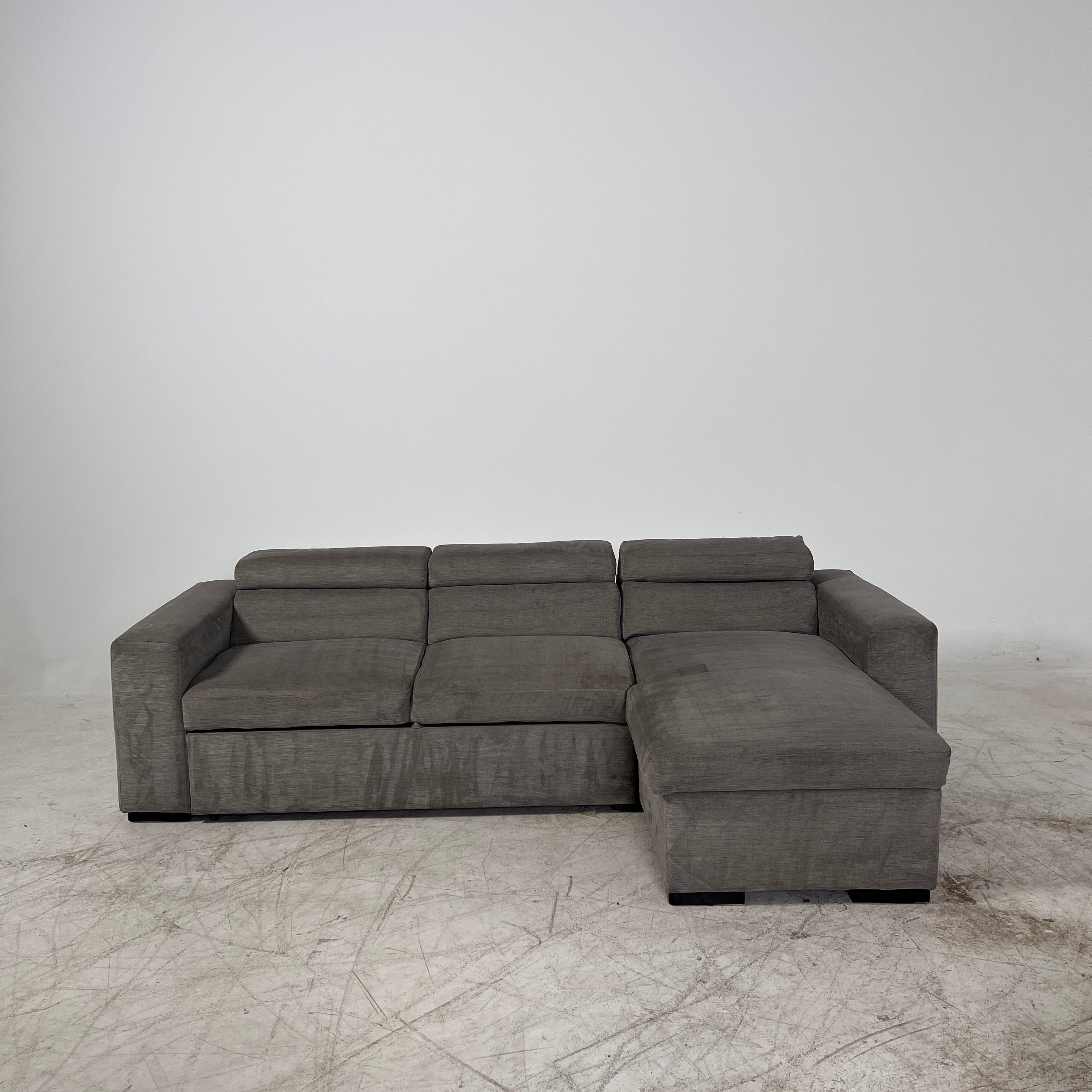 Pull out Sectional with Storage. Sleeper sofa bed.