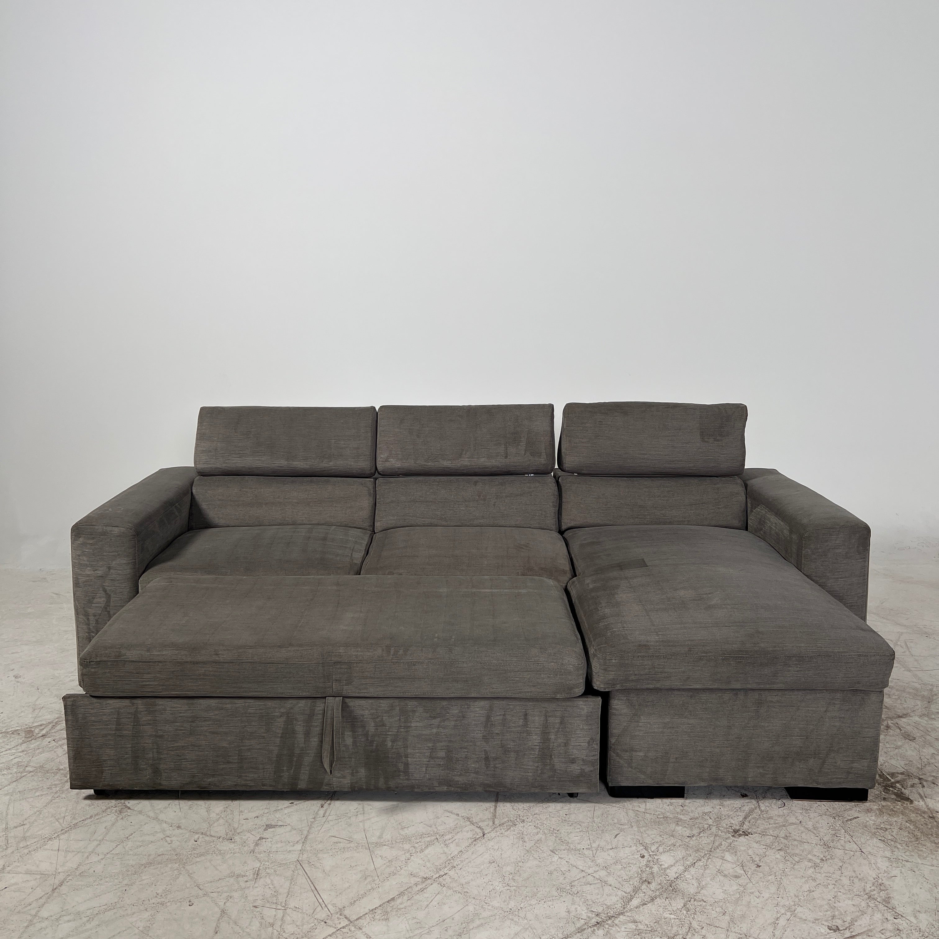 Pull out Sectional with Storage. Sleeper sofa bed.