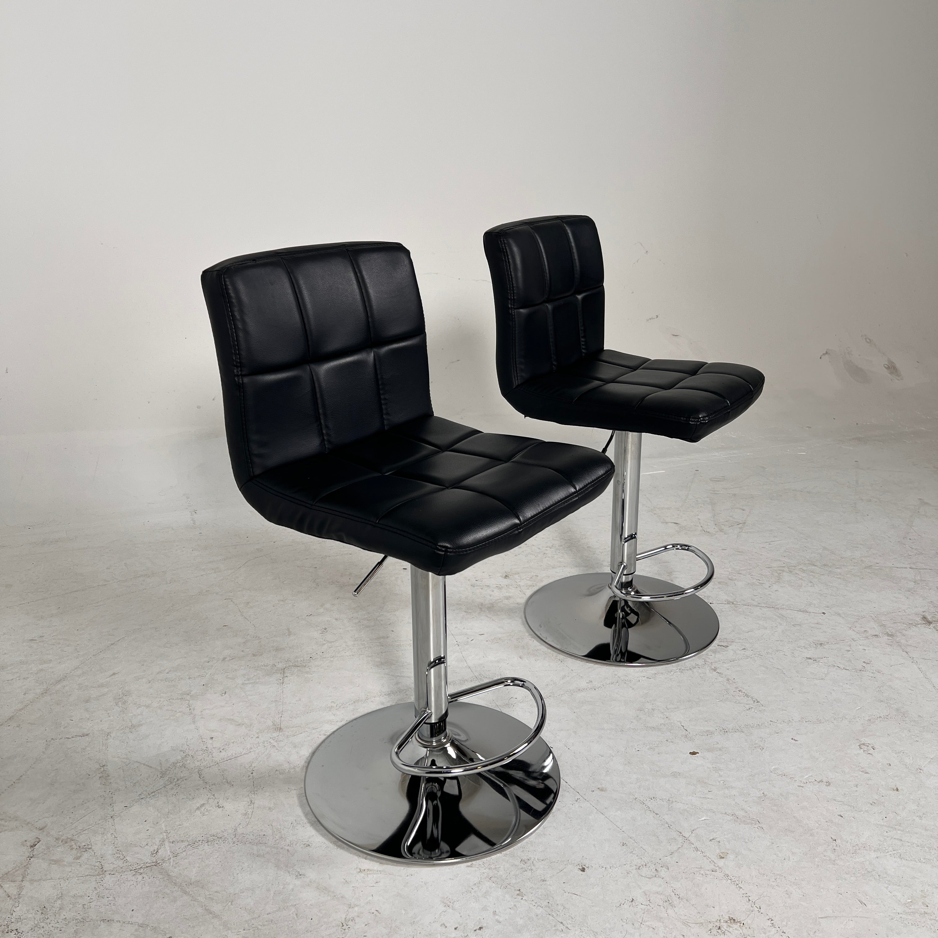 Black Leather Stools. faux leather barstools.