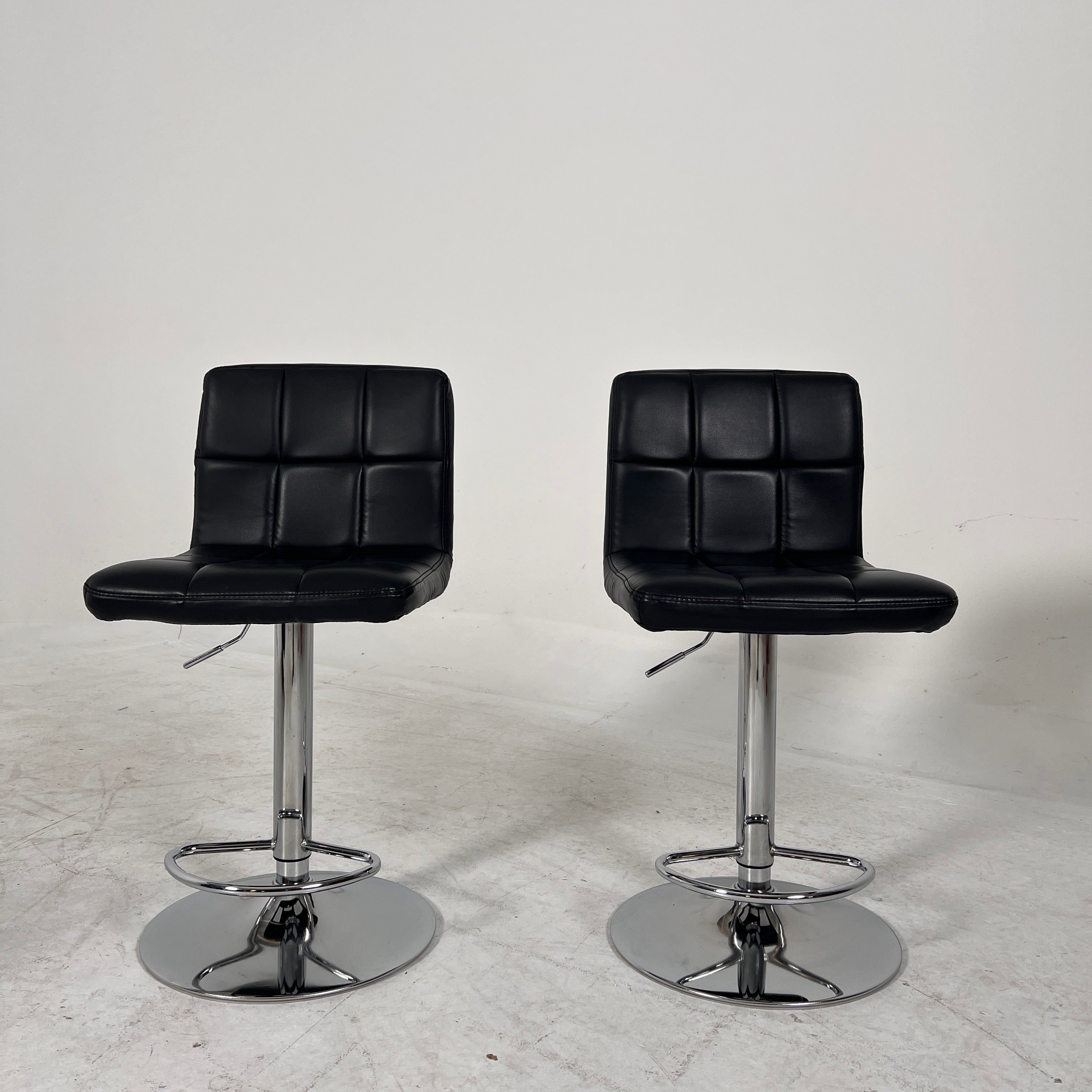 Black Leather Stools. faux leather barstools.