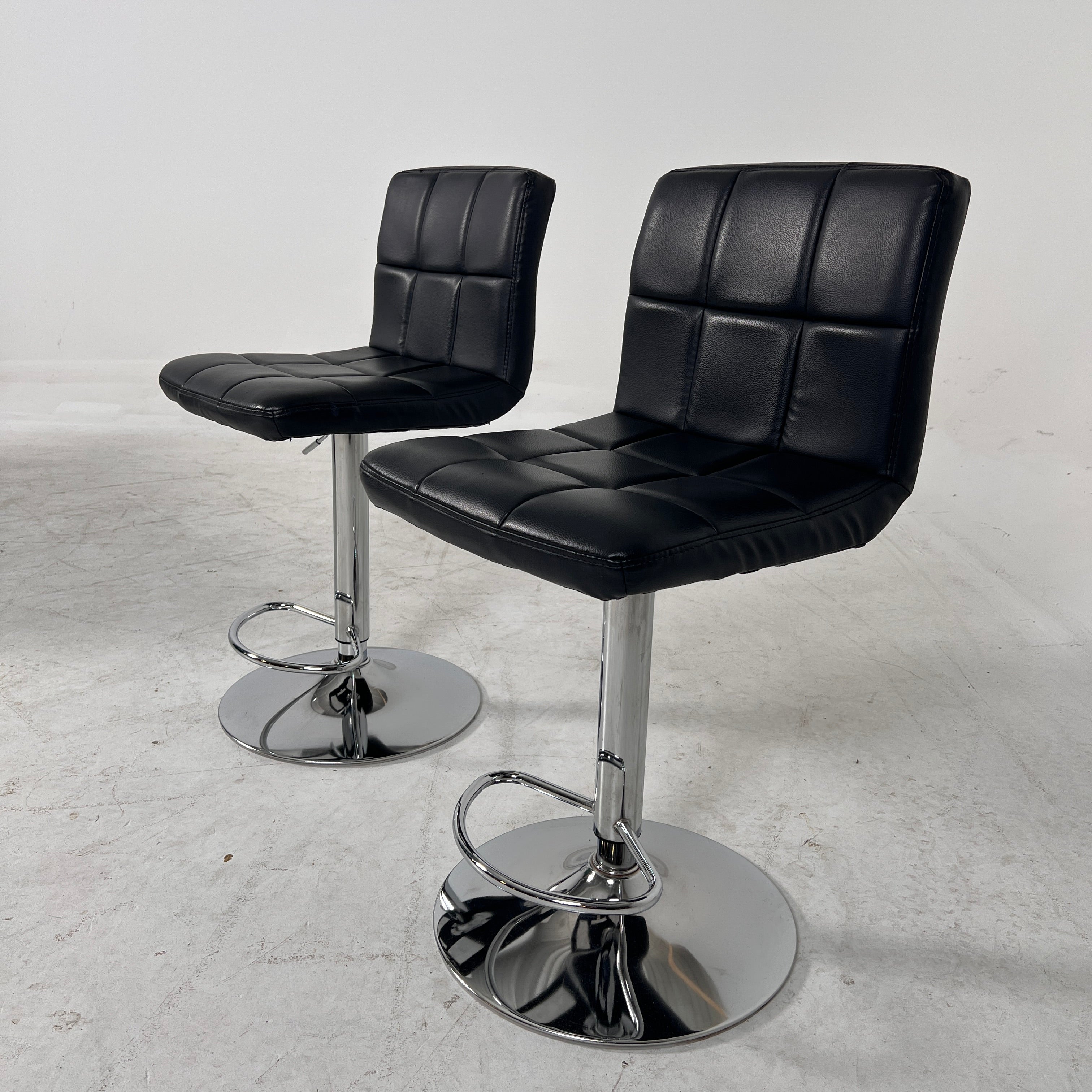 Black Leather Stools. faux leather barstools.
