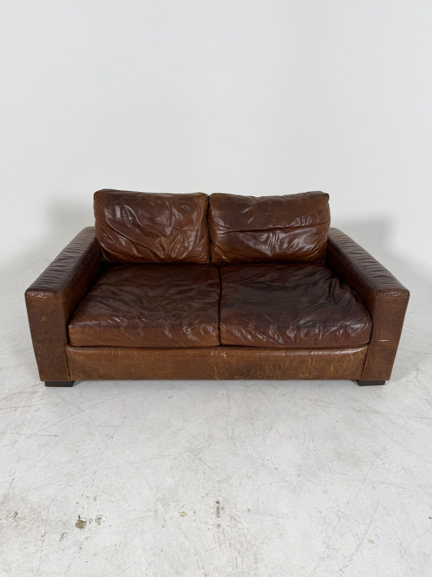Restoration Hardware Maxwell leather sofa. Rh leather couch.