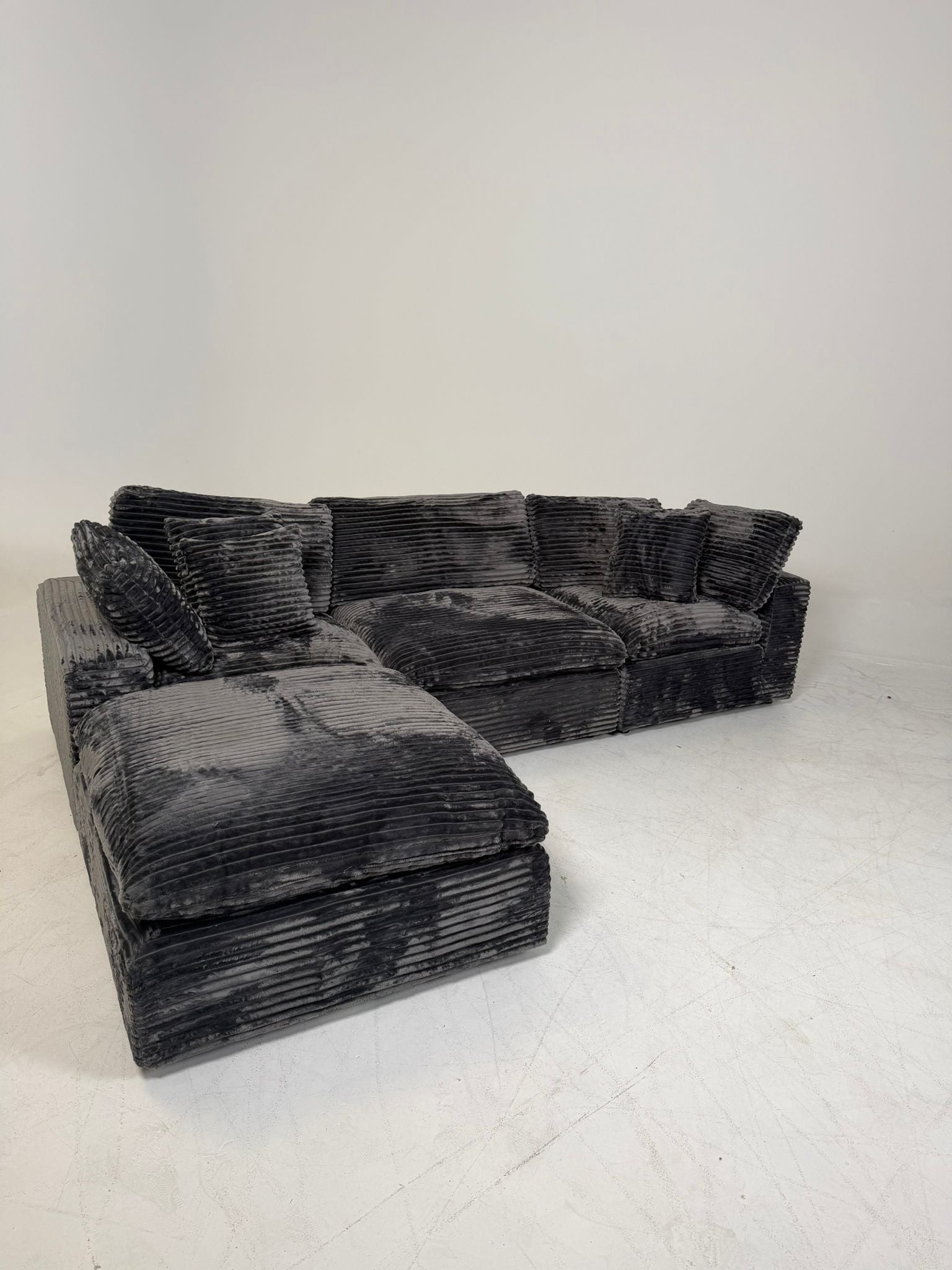CasaBella Corduroy Sectional. Cloud Modular L shaped sofa couch. delivery available
