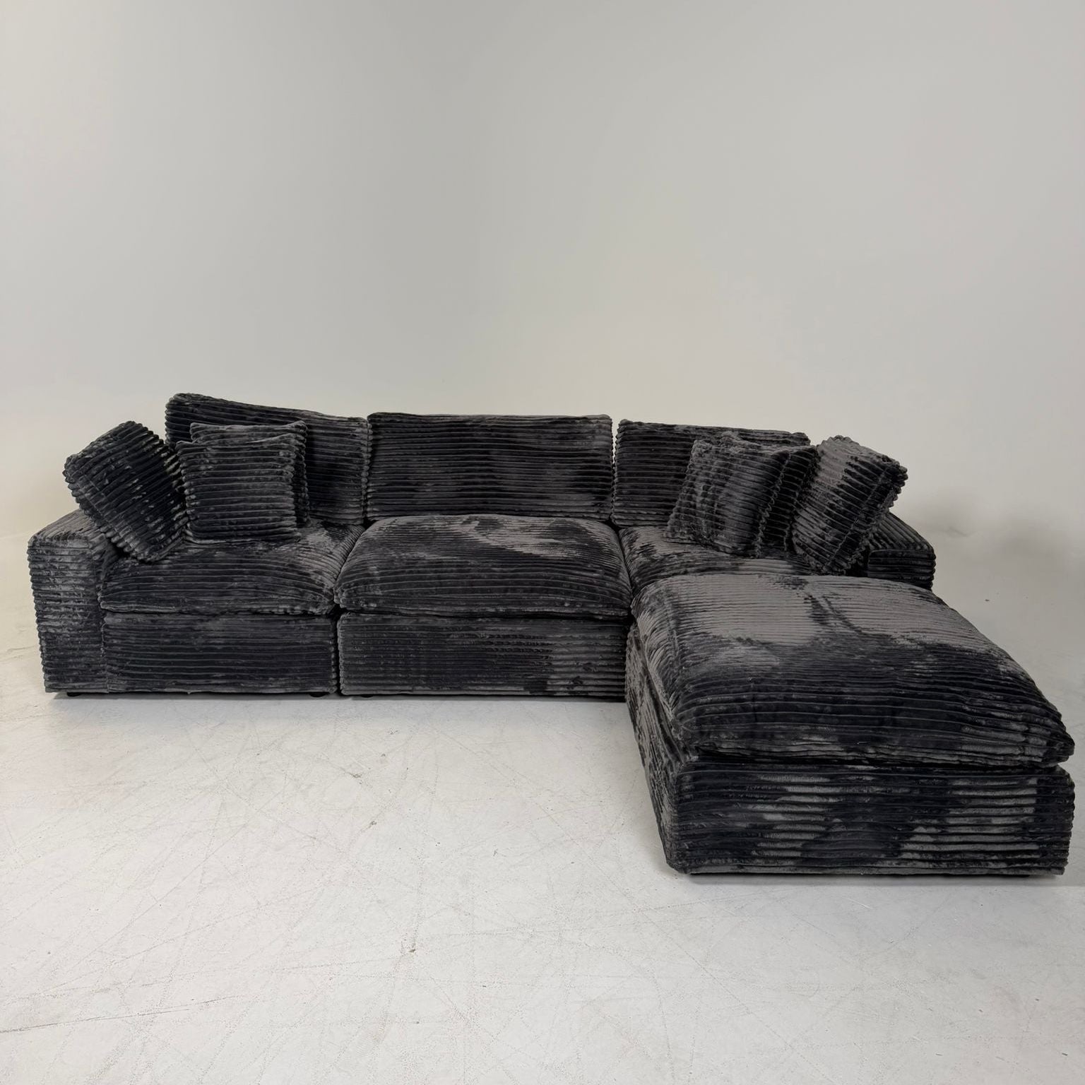 CasaBella Corduroy Sectional. Cloud Modular L shaped sofa couch. delivery available