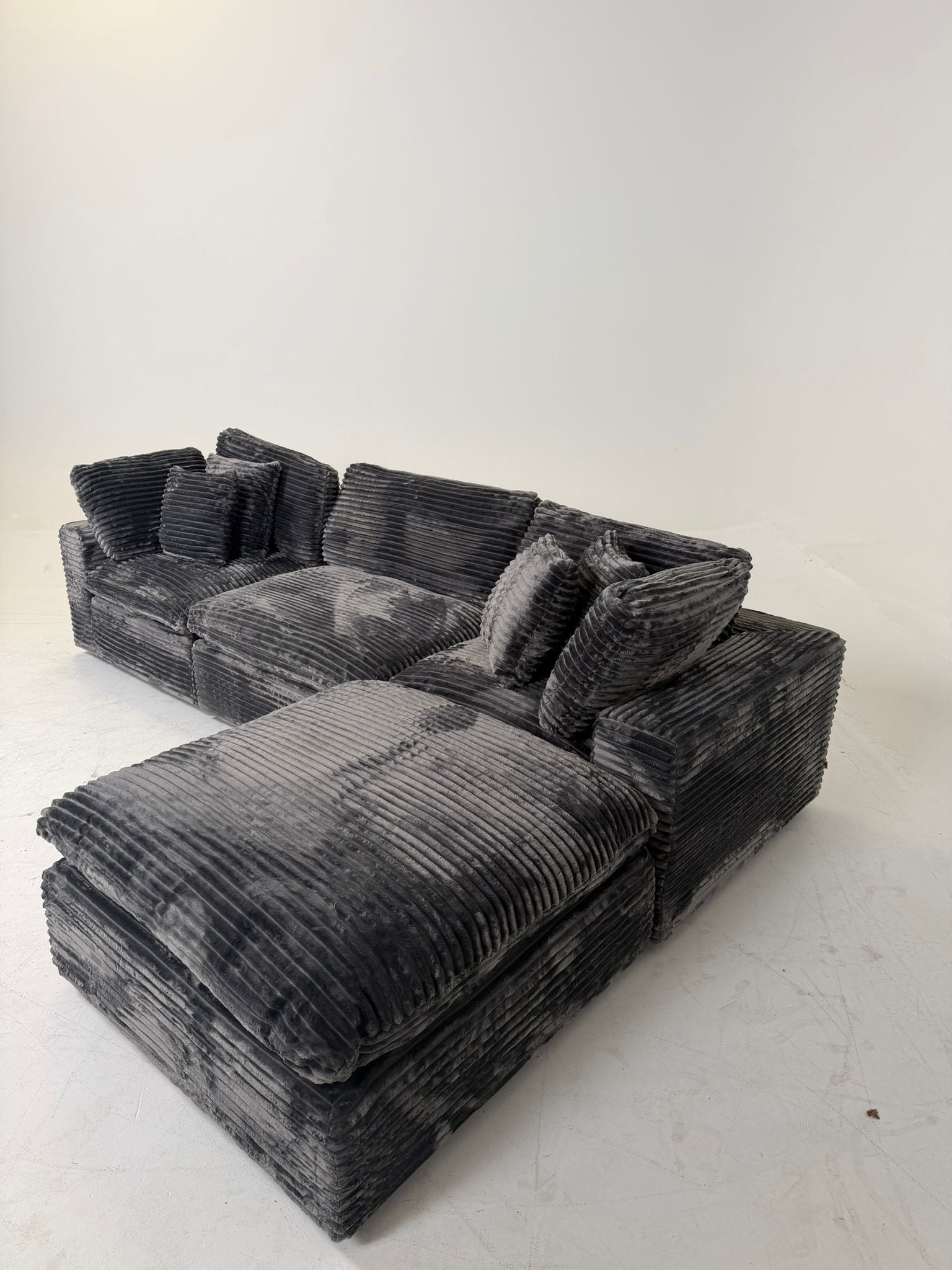 CasaBella Corduroy Sectional. Cloud Modular L shaped sofa couch. delivery available