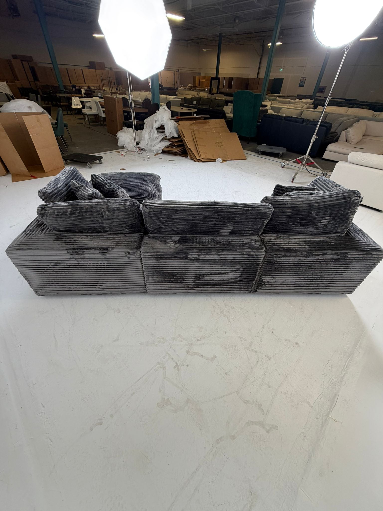 CasaBella Corduroy Sectional. Cloud Modular L shaped sofa couch. delivery available
