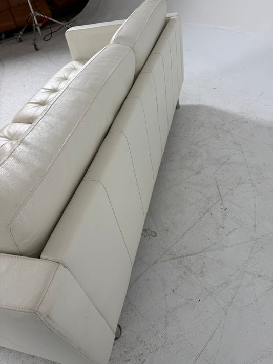 Ikea Morabo Leather Sofa + ottoman. White leather couch. Delivery available