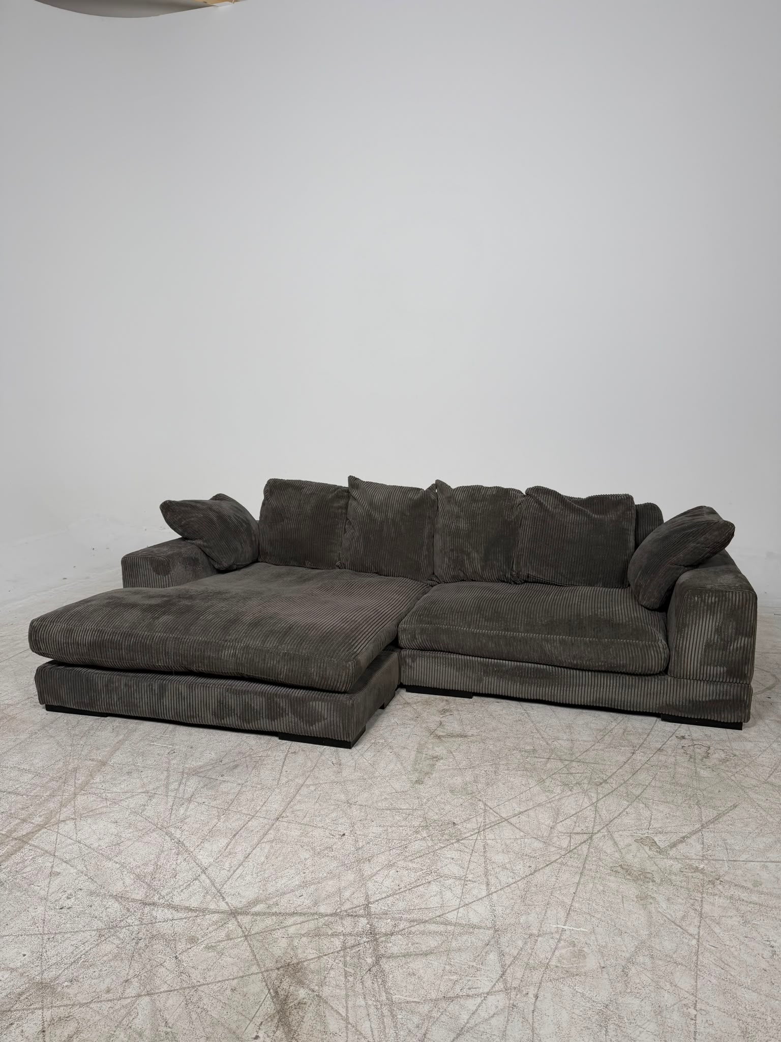Moe's plunge sectional. Reversible L shaped sofa couch. Delivery available