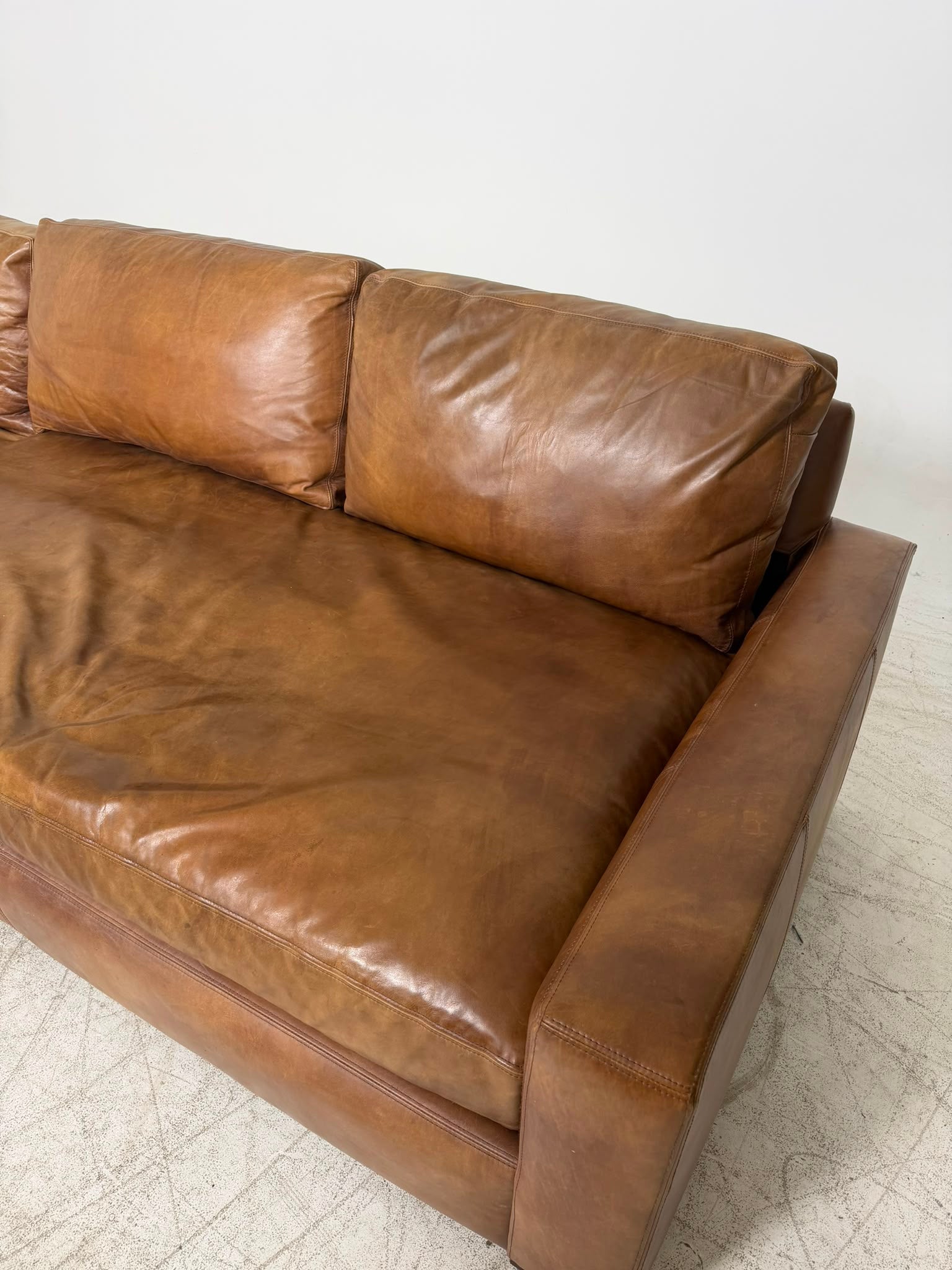 Restoration Hardware Maxwell Leather Sectional. RH L shaped sofa couch. Delivery available