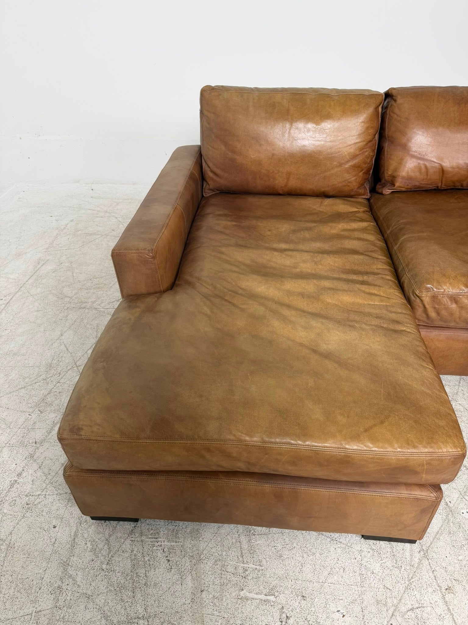 Restoration Hardware Maxwell Leather Sectional. RH L shaped sofa couch. Delivery available