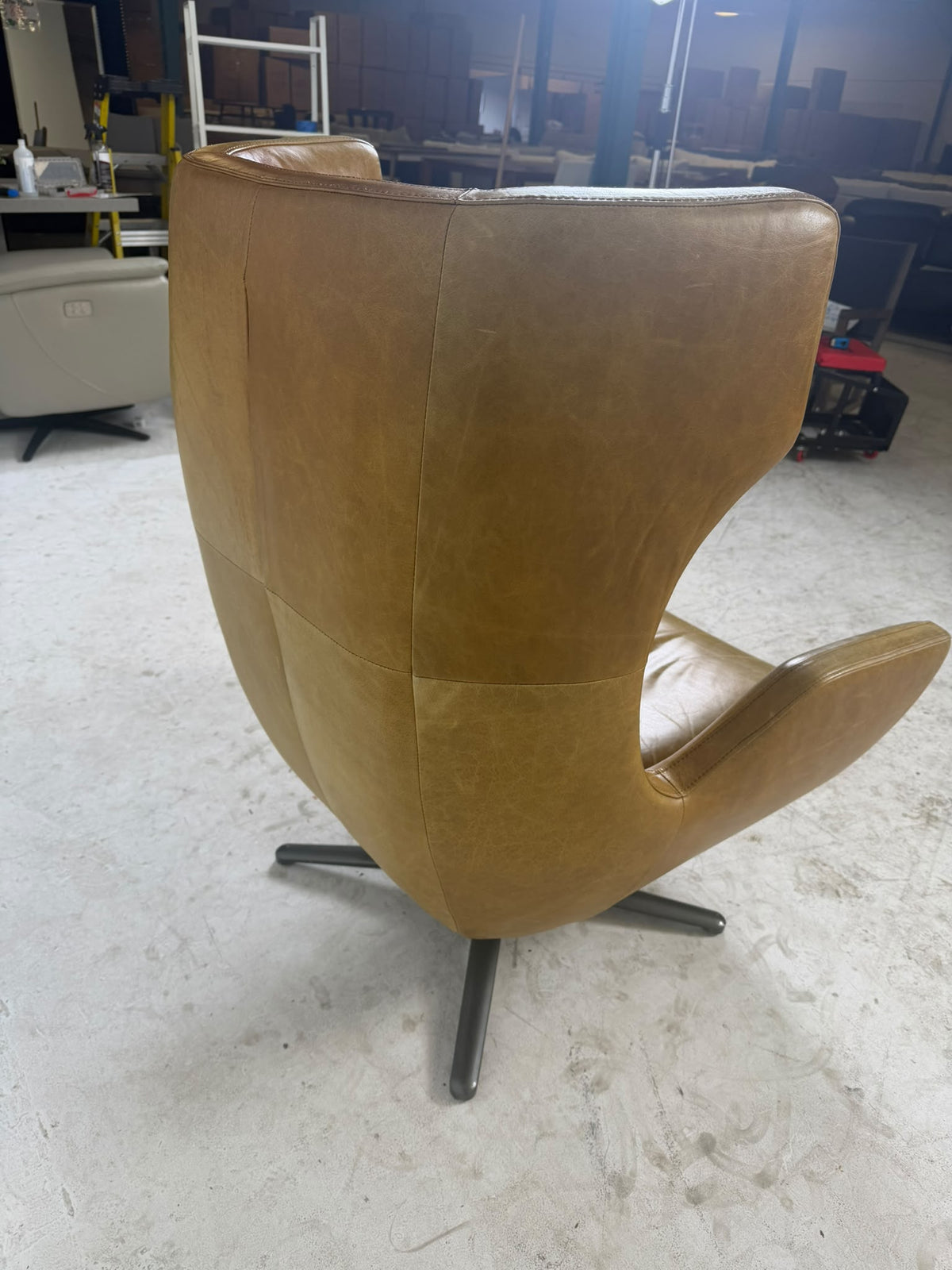 Leather Swivel Wingback Chair. Leather MCM Office chair. Delivery available