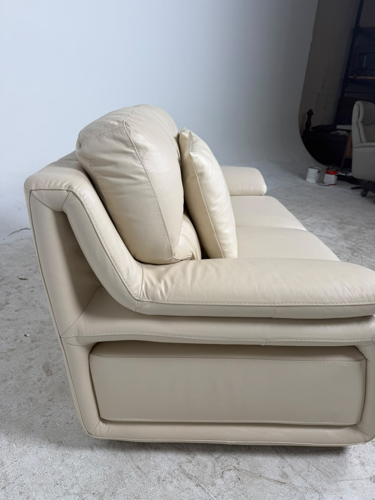 Chateau D'ax Leather Loveseat. Genuine leather 2 seater sofa couch. Delivery available