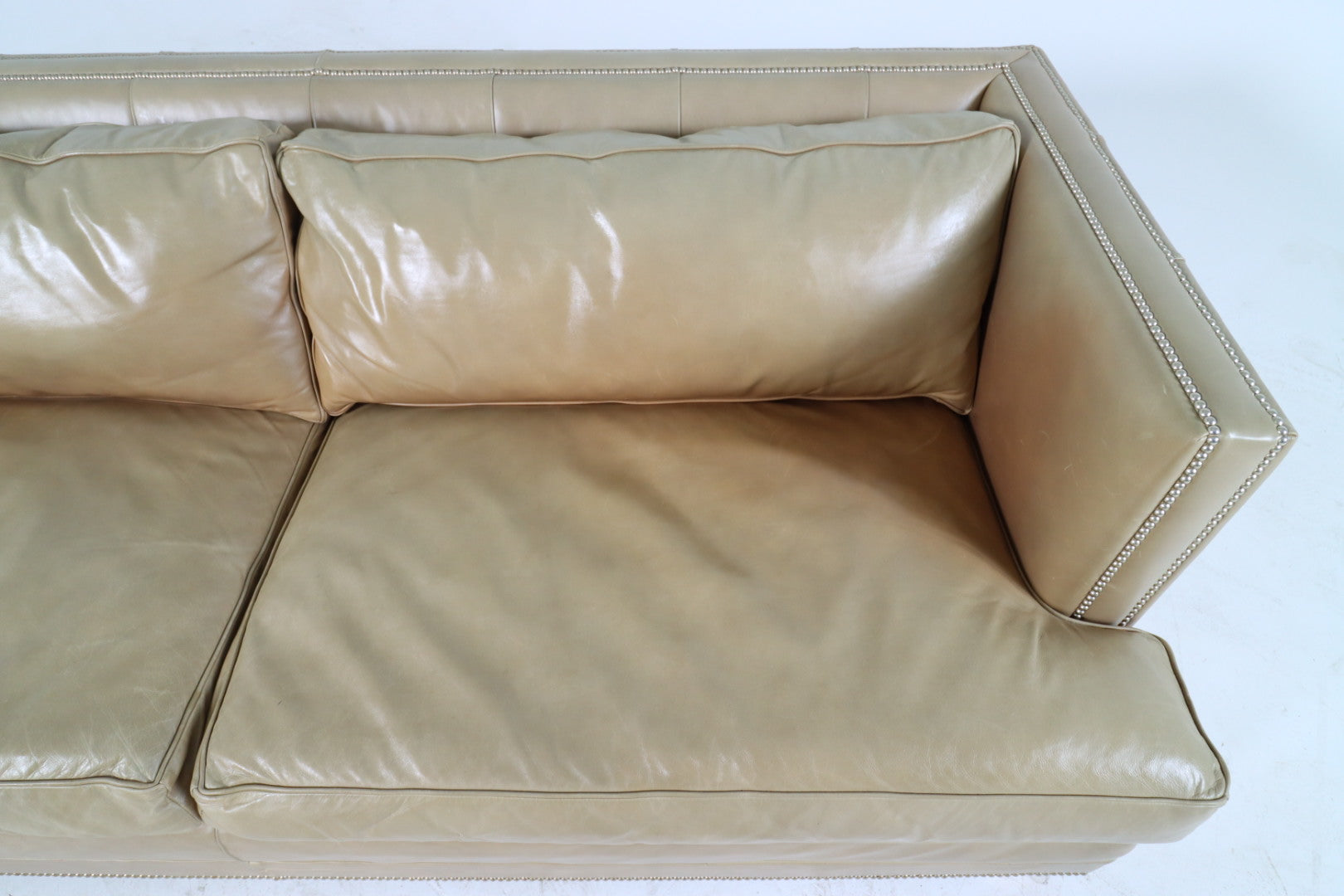 Mitchell Gold + Bob Williams leather sofa couch
