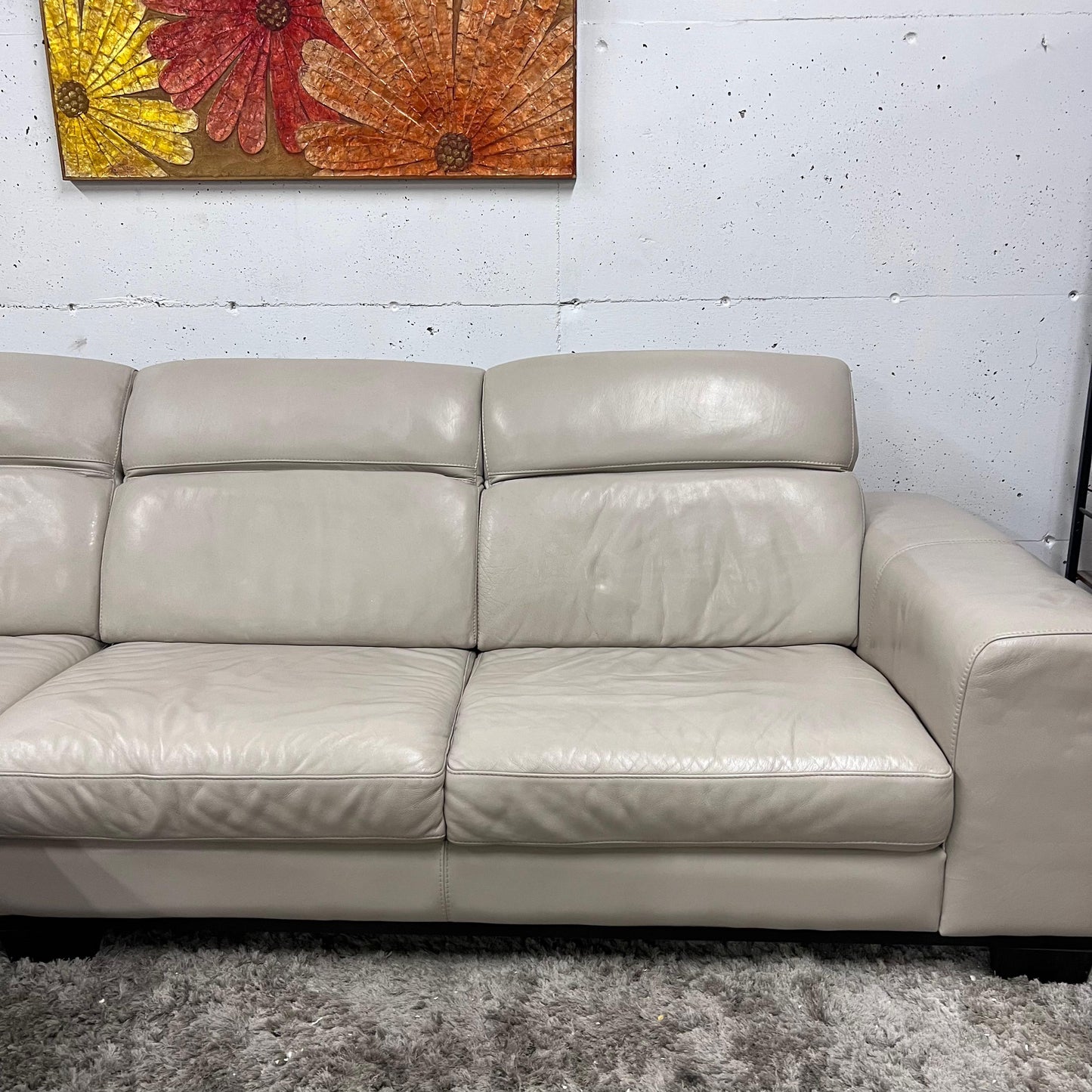 Italian leather sectional.