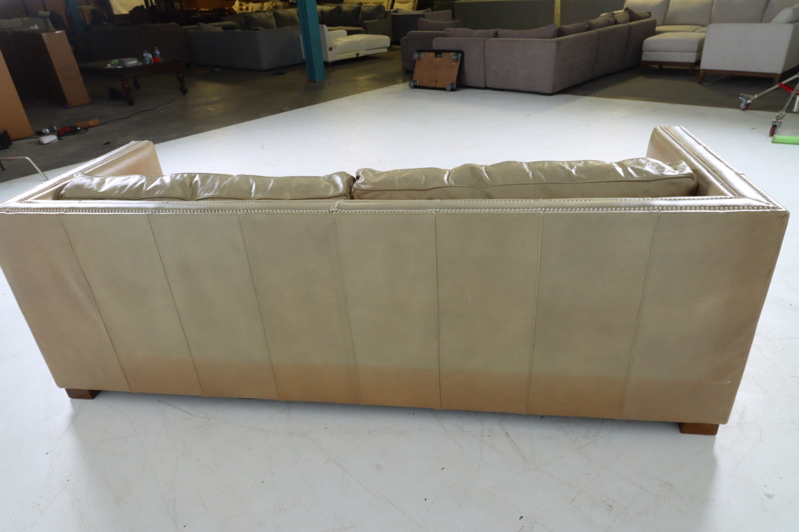Mitchell Gold + Bob Williams leather sofa couch