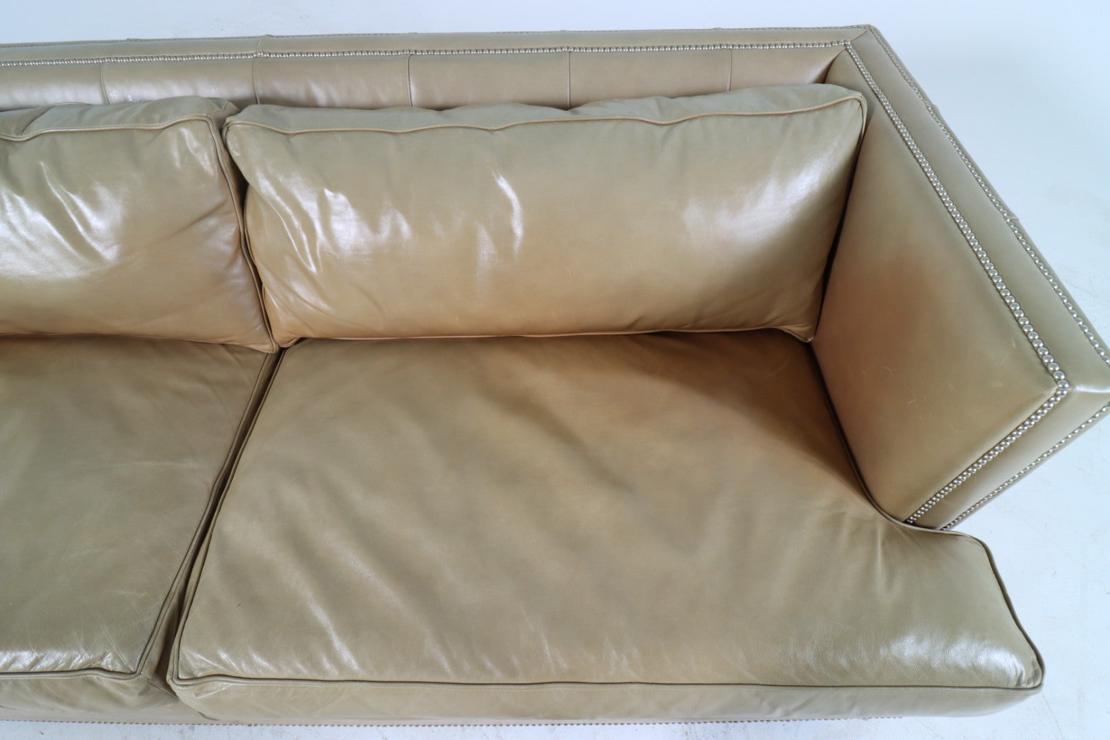 Mitchell Gold + Bob Williams leather sofa couch