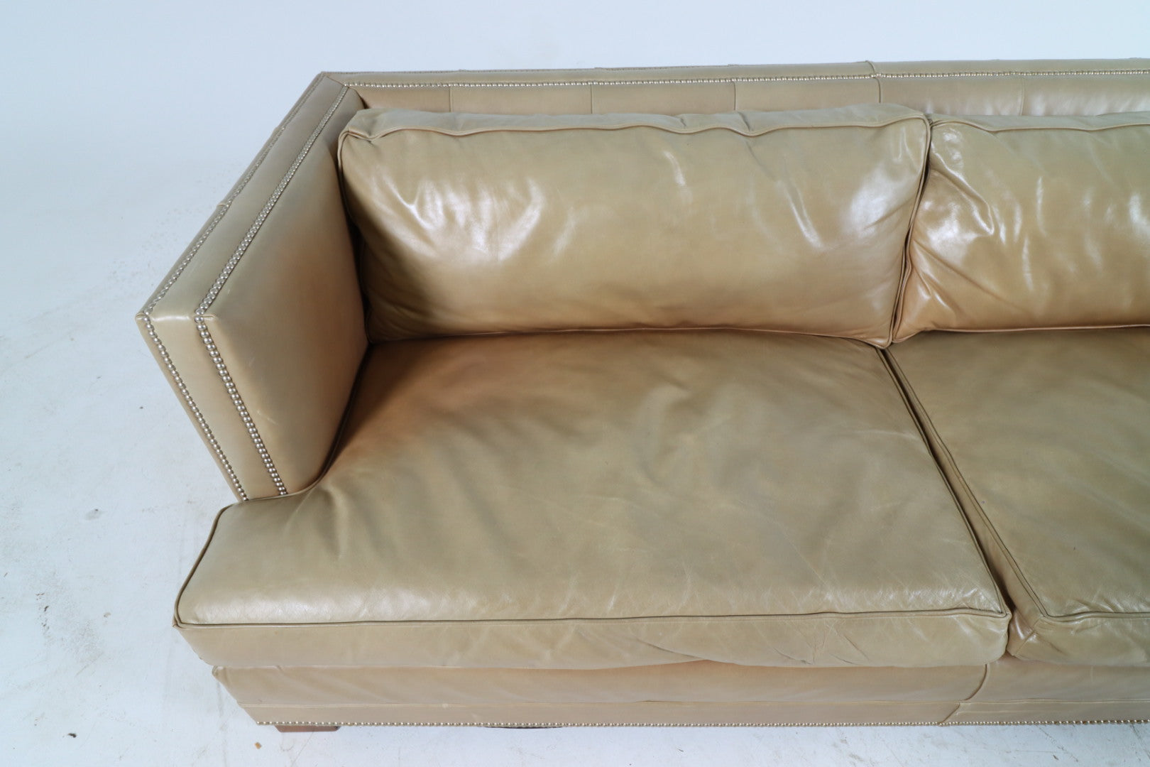 Mitchell Gold + Bob Williams leather sofa couch