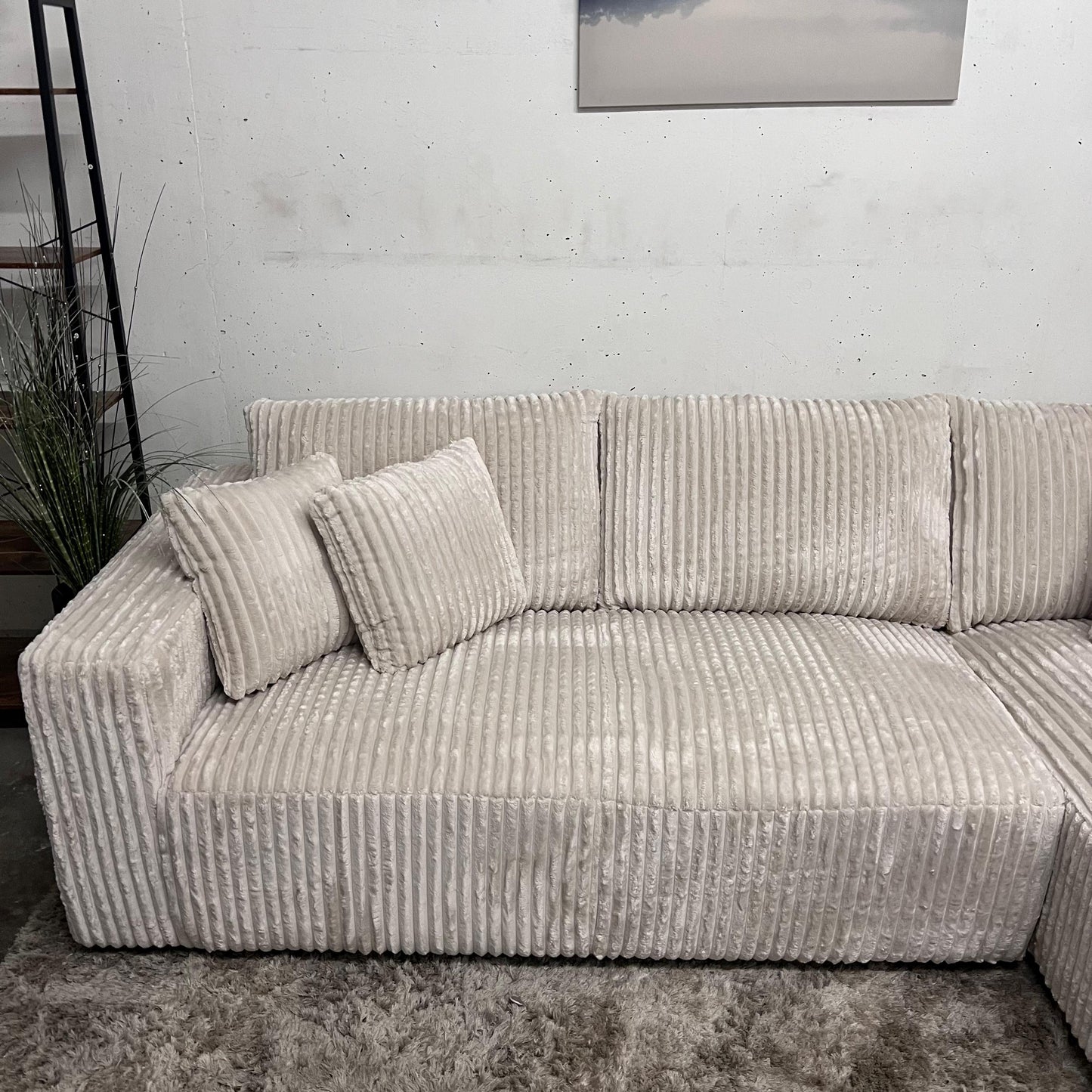 Casa bella thick striped corduroy sectional