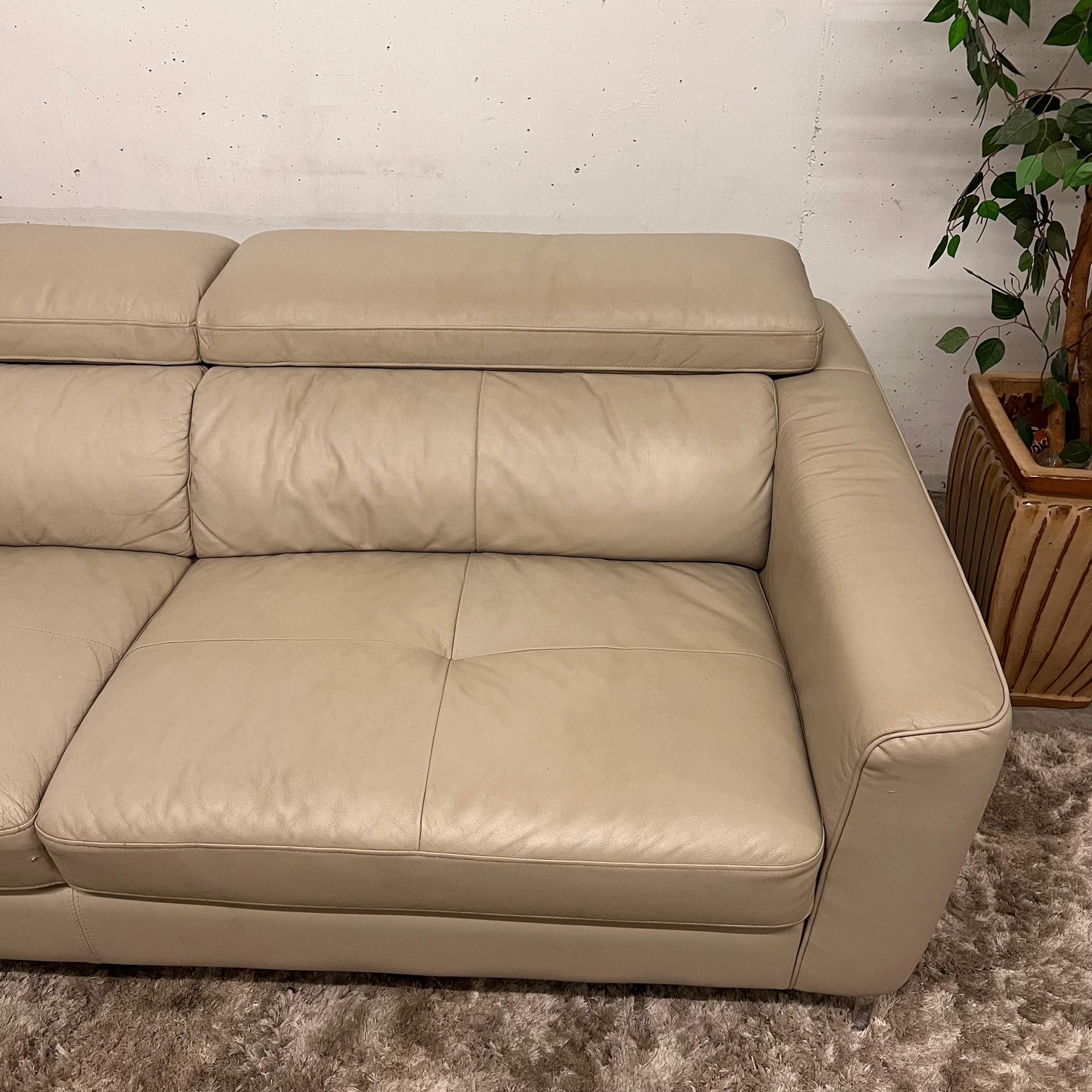 Moe's leather sectional. L Shaped sofa couch.