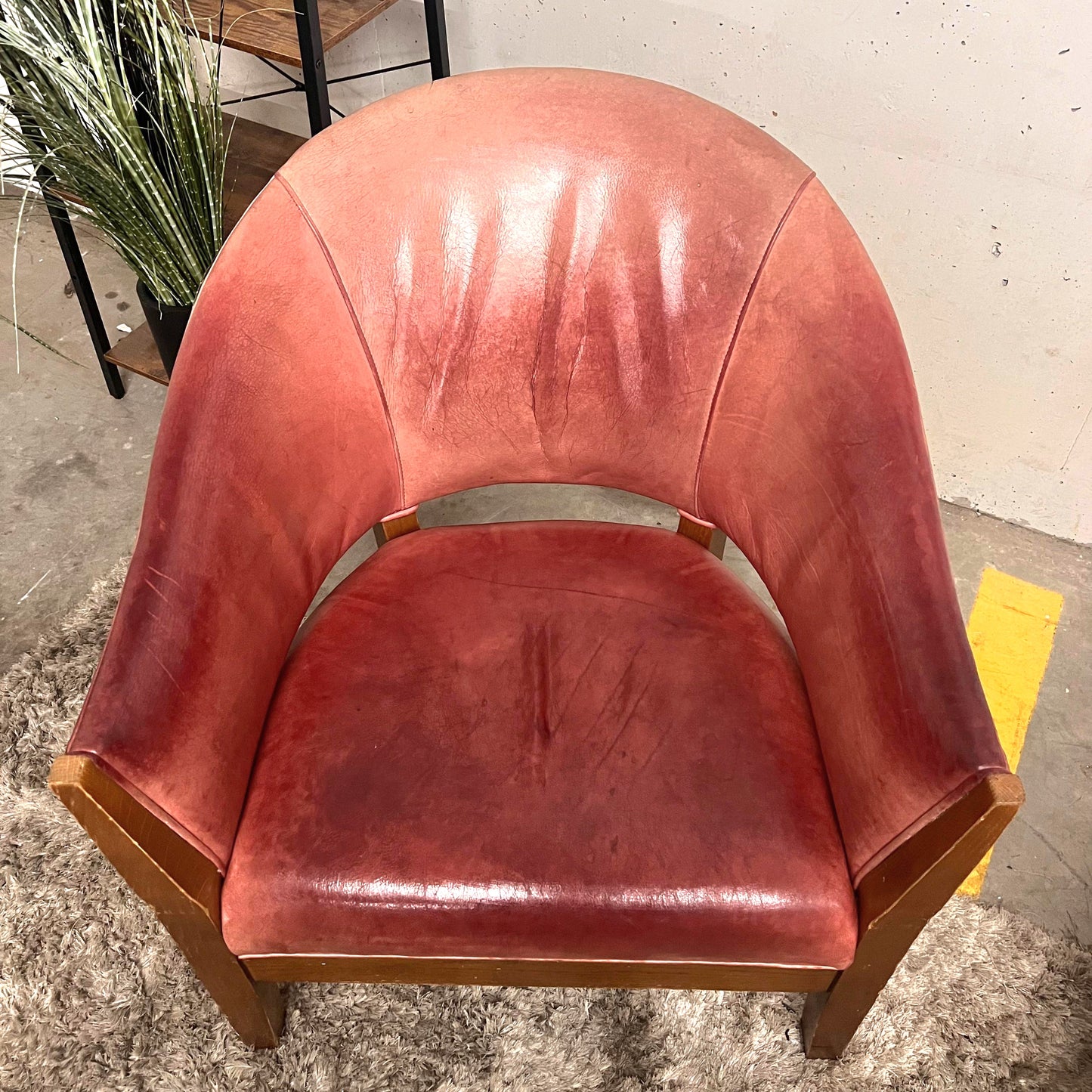 Mitchell Gold + Bob Williams full leather armchairs. Vintage accent Chairs.