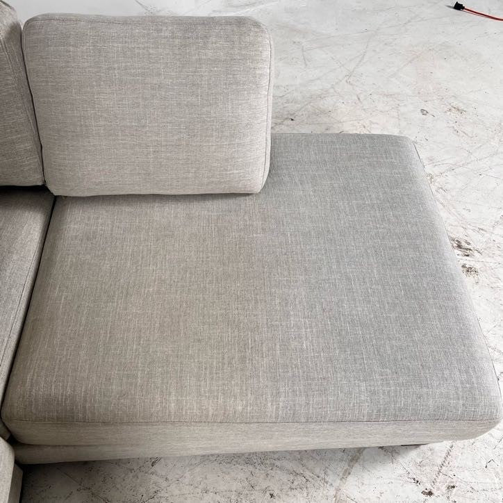 Urban barn sectional. Grey L shaped sofa couch.