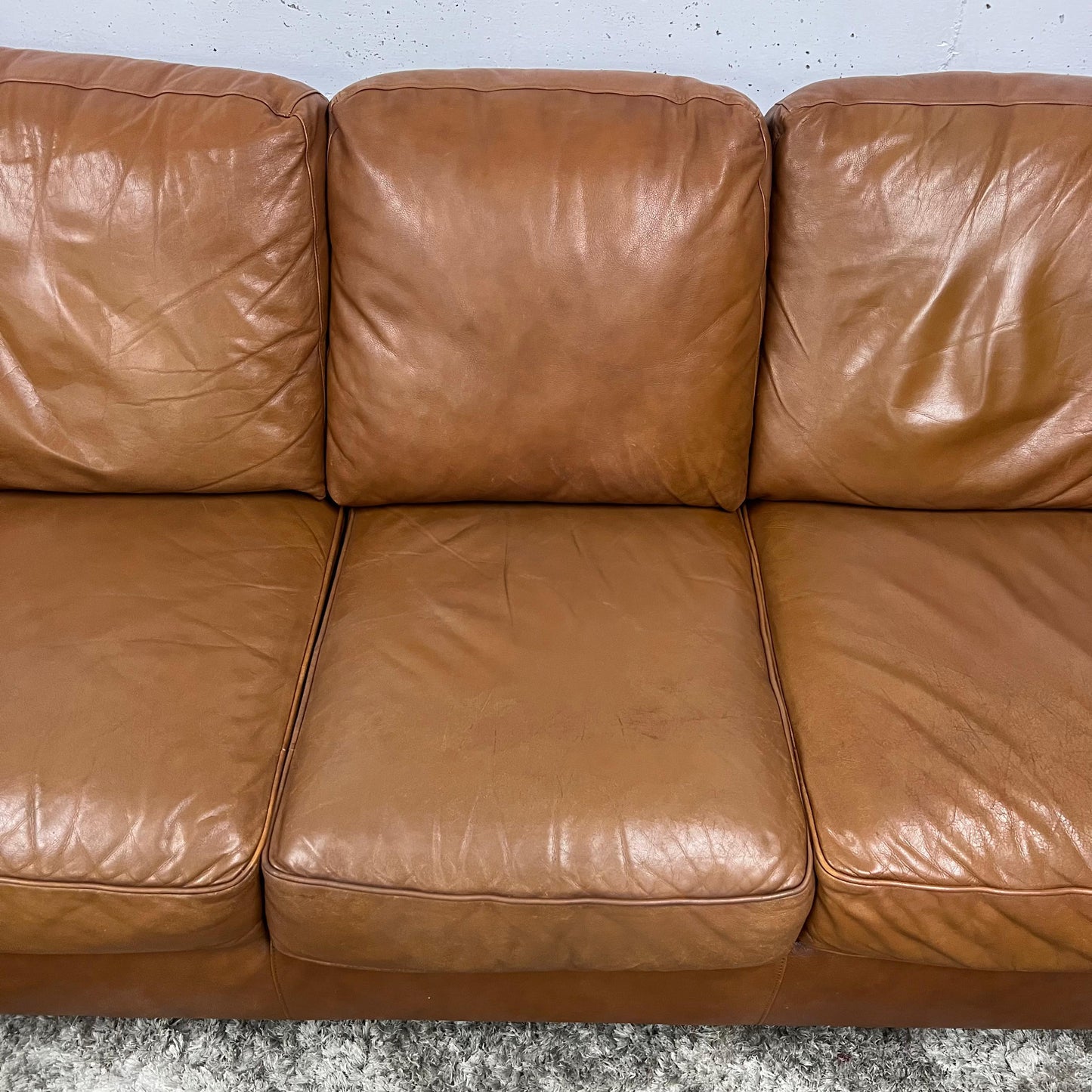 Lane furniture cognac sofa set.