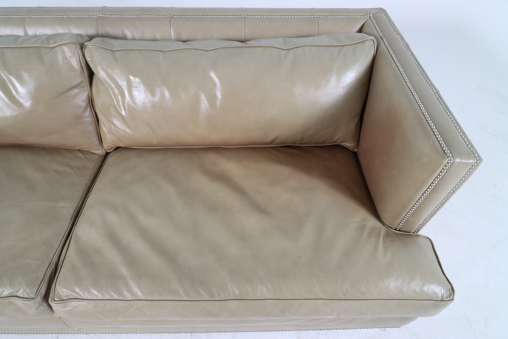 Mitchell Gold + Bob Williams leather sofa couch