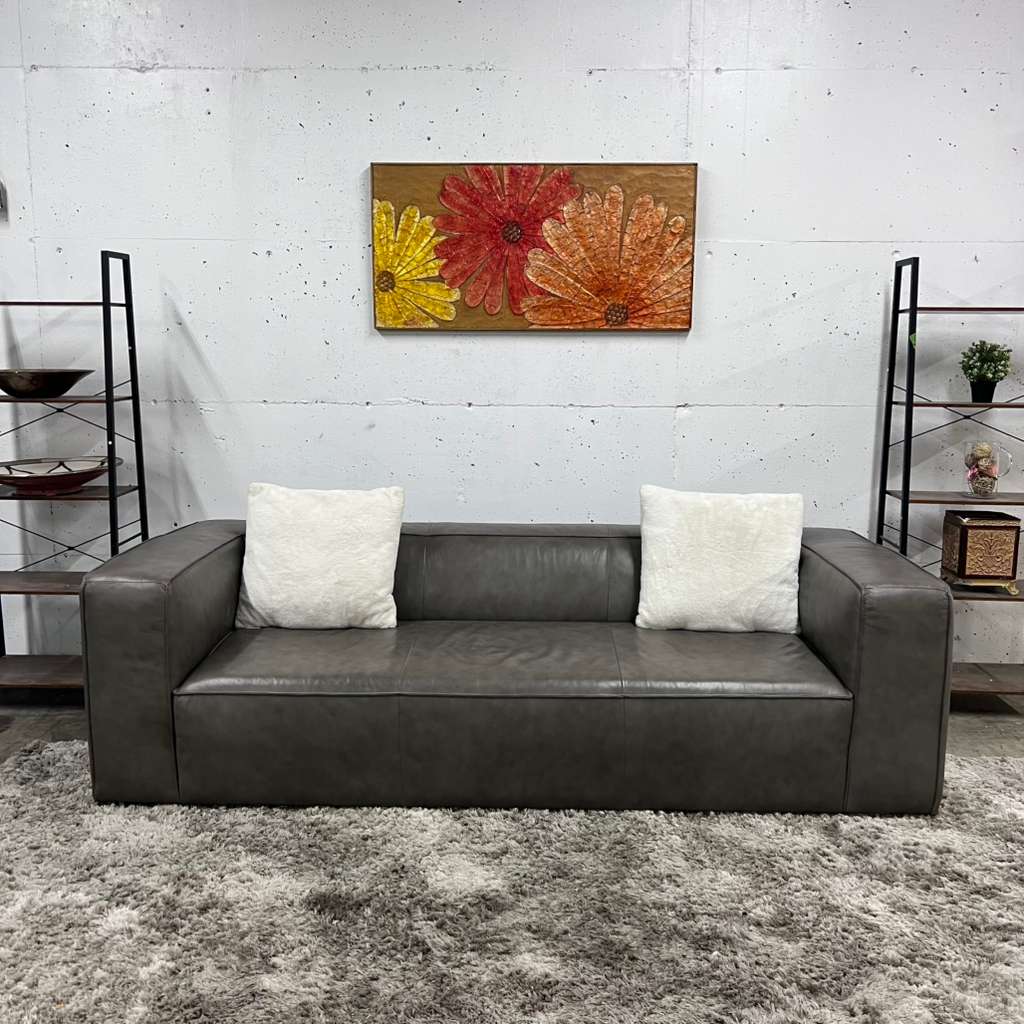 Muse and merchant cigar leather sofa. Mcm aniline leather