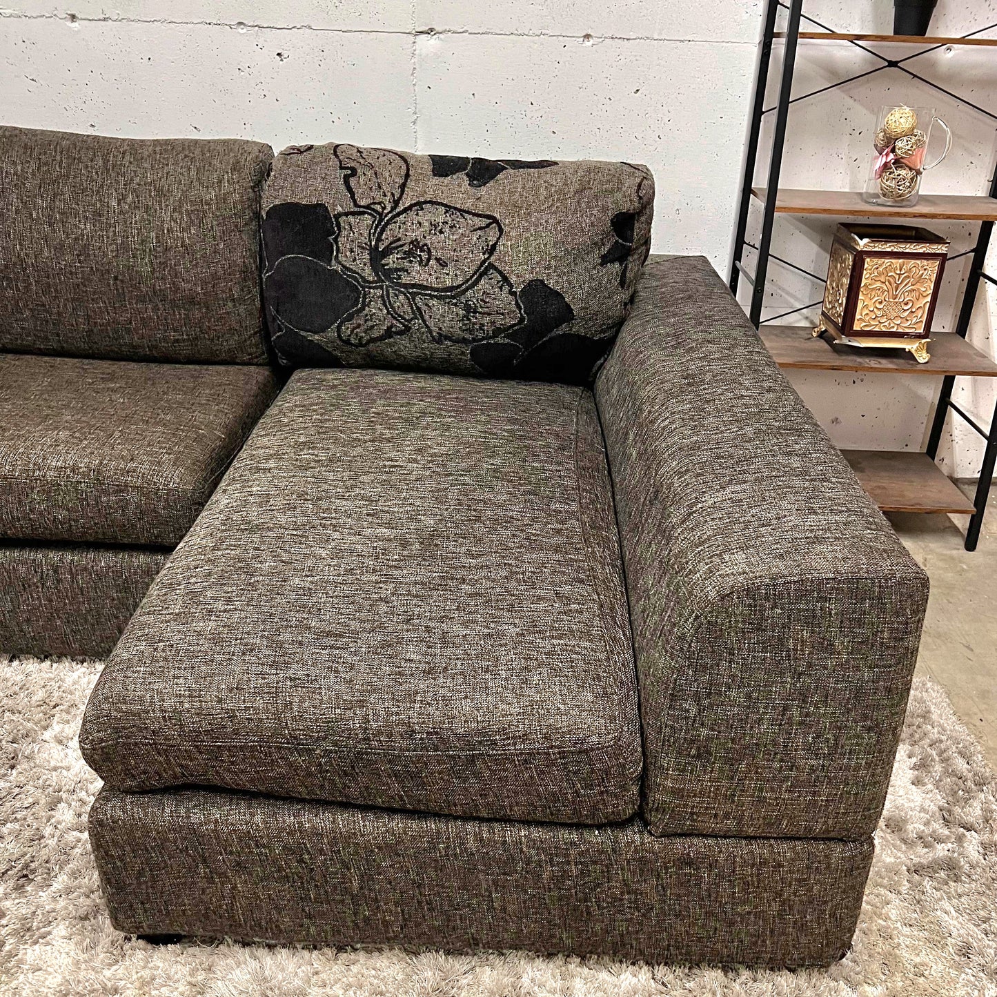 Cozy sectional with matching ottoman