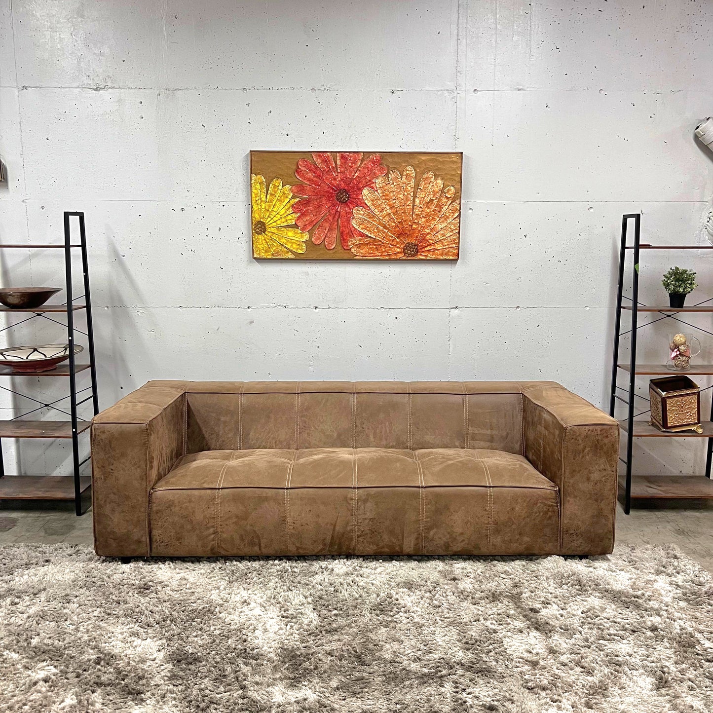 Cigar sofa. Microfiber mcm couch