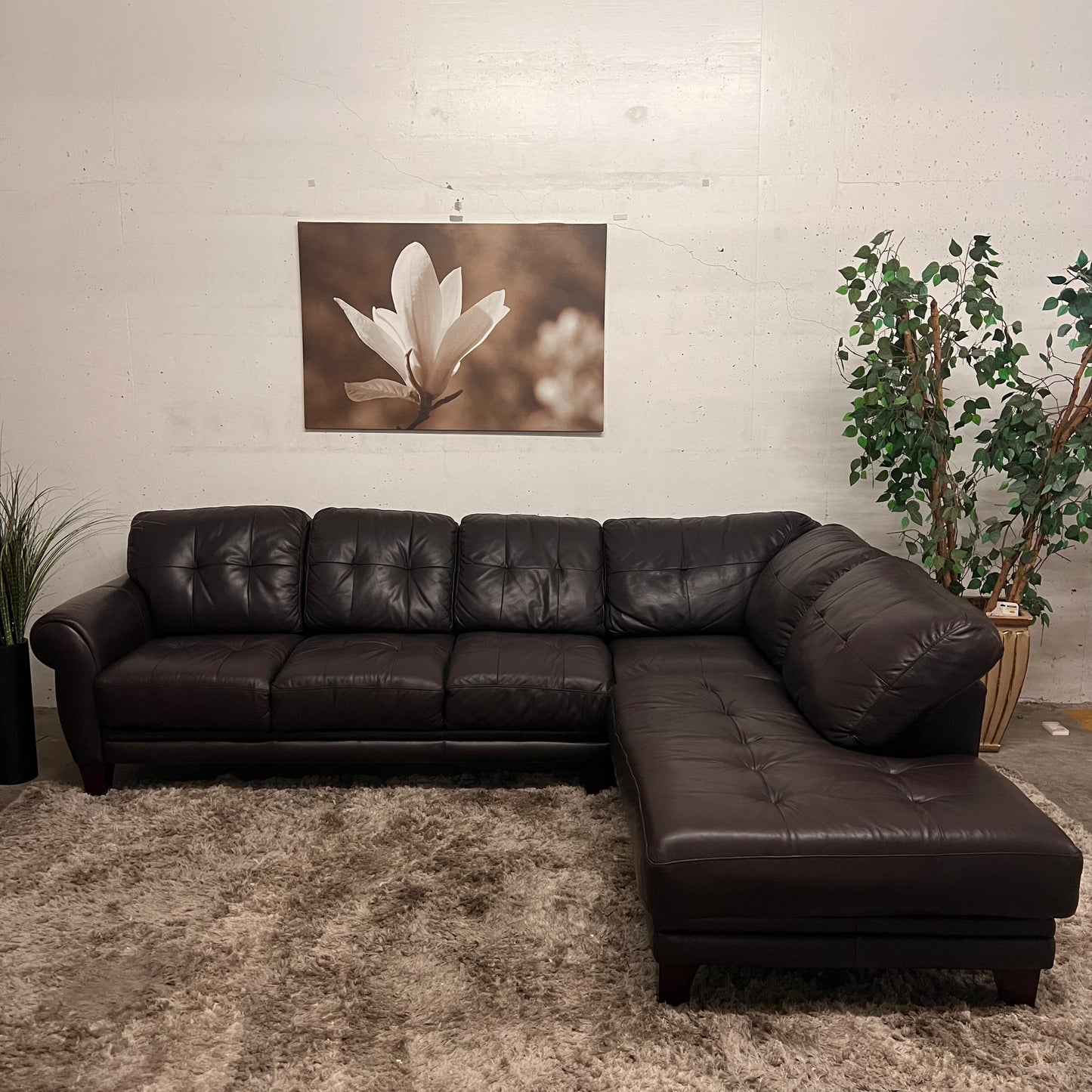La z boy Brown leather sectional
