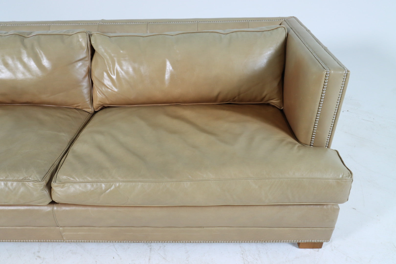 Mitchell Gold + Bob Williams leather sofa couch