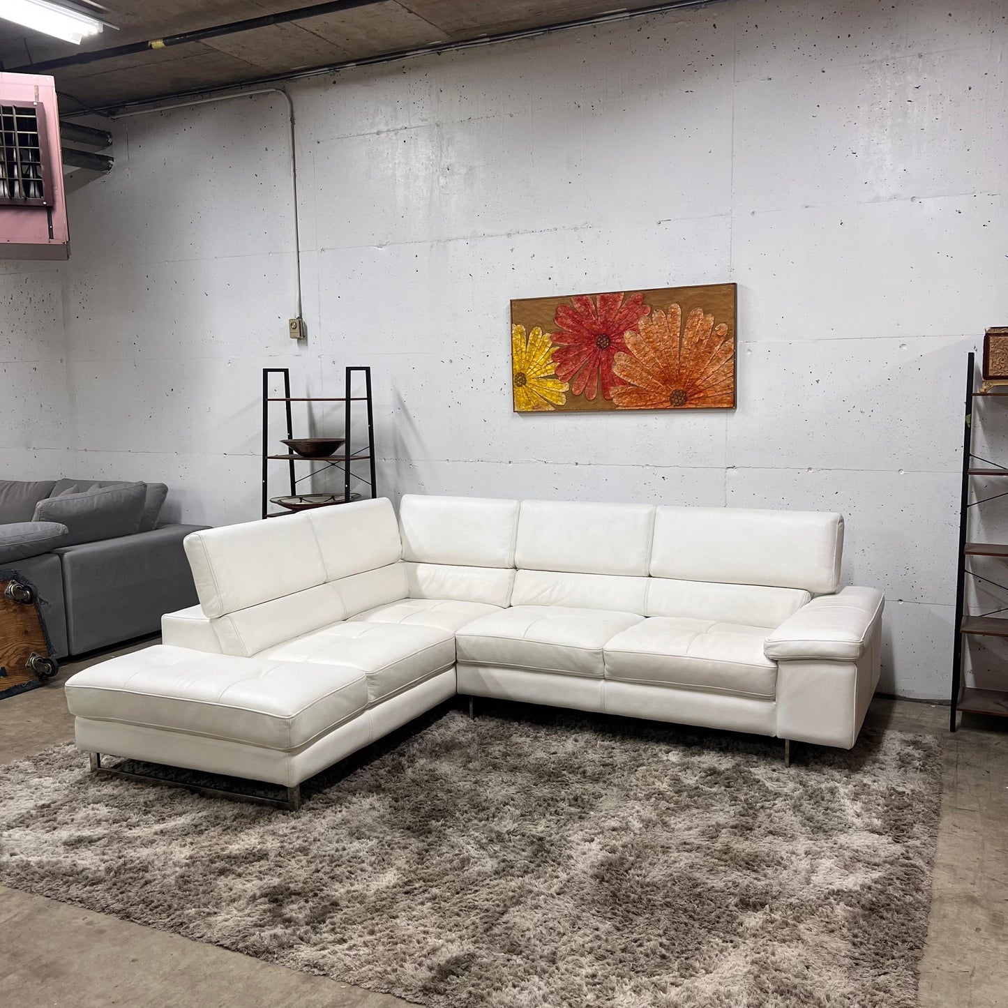 Scan design leather sectional.
