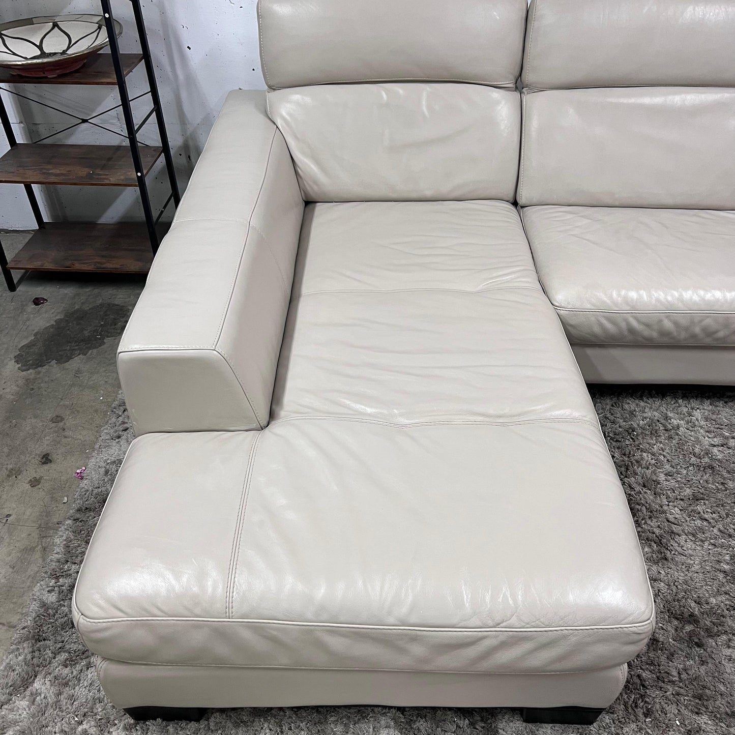 Italian leather sectional.