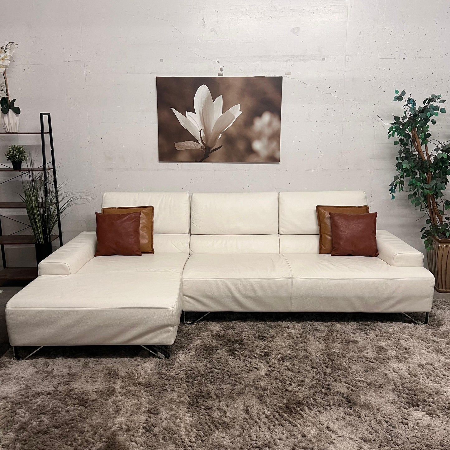 Natuzzi italia full grain leather sectional