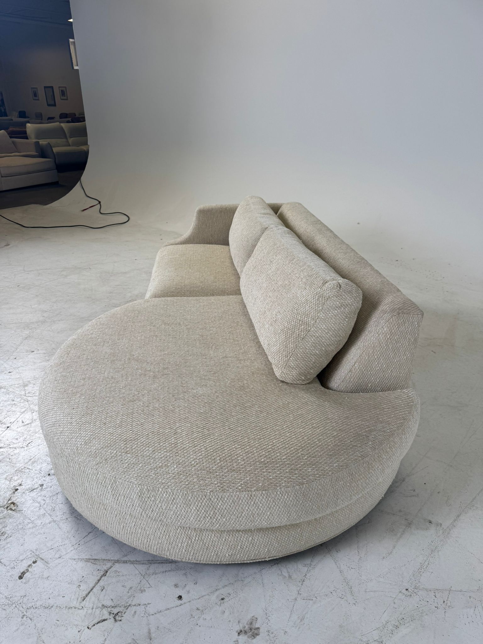 Thayer Coggin Inc. Custom made sectional. Bouclè sofa couch.