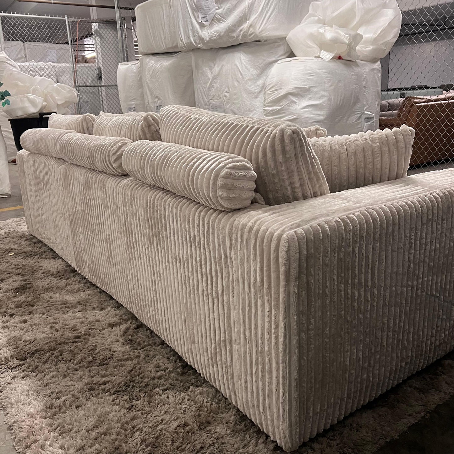 Casa bella thick striped corduroy sectional