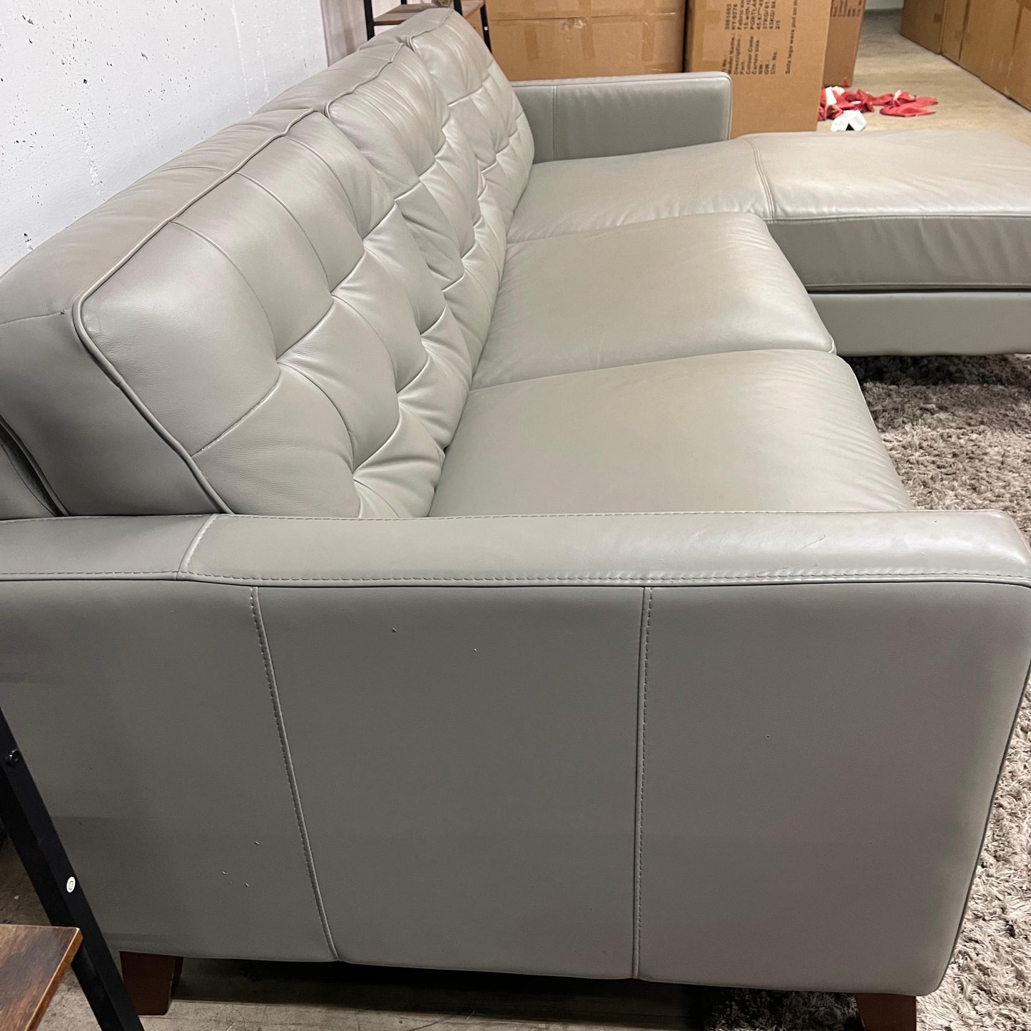 Amax leather sectional.