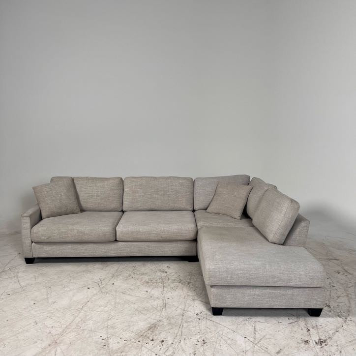 Urban barn sectional. Grey L shaped sofa couch.
