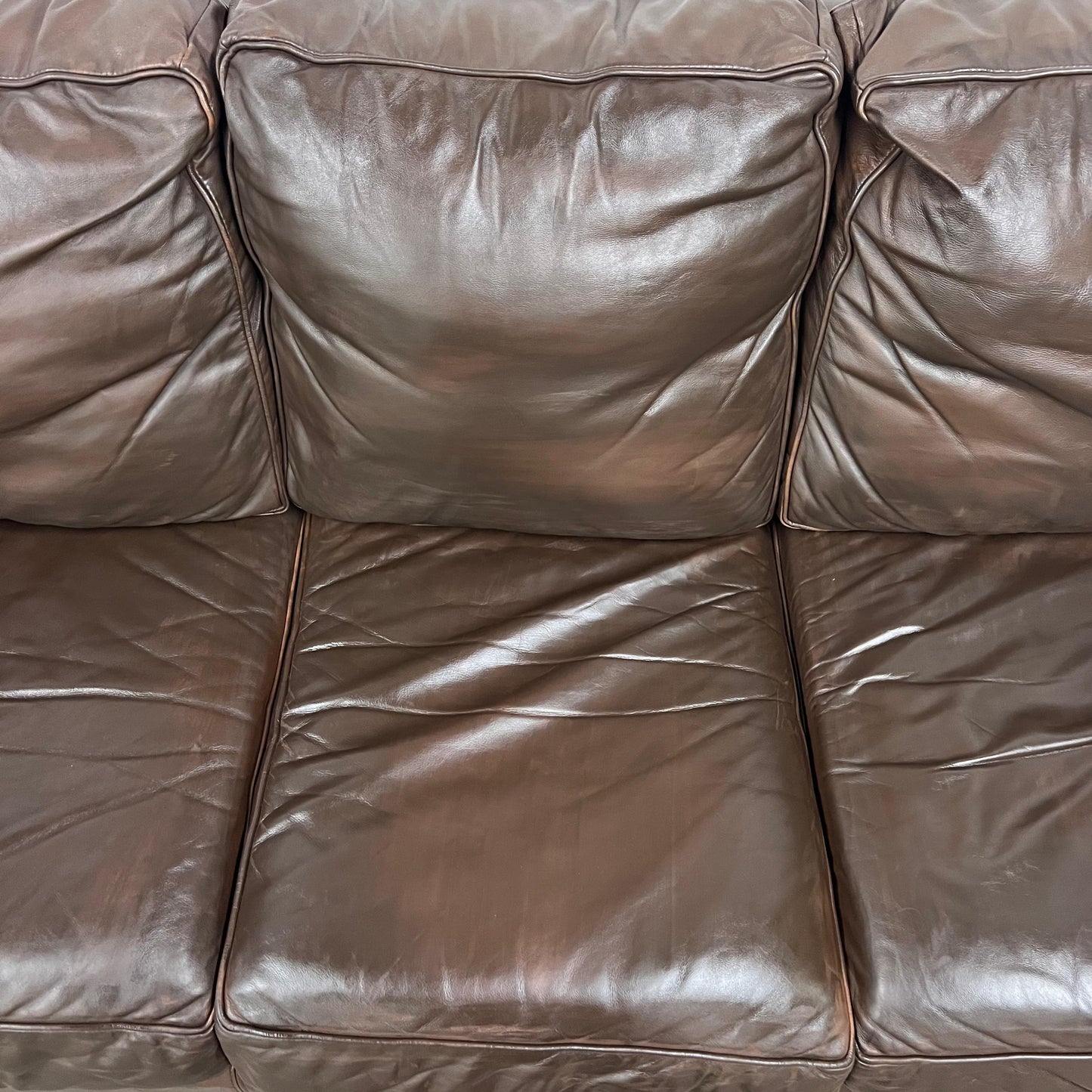 Leather pull out sofa bed.