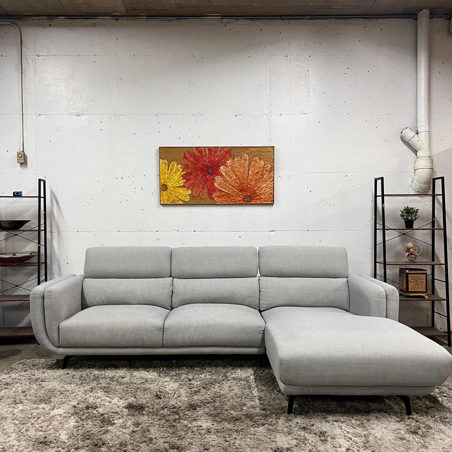 Fabric sofa. L shaped sofa couch. Delivery available