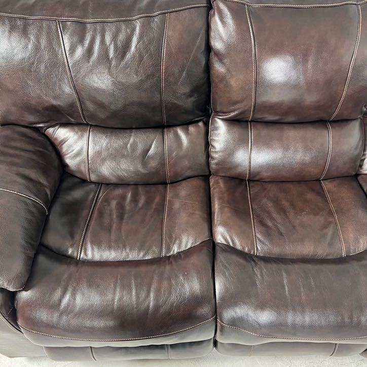 Power reclining sofa set. Genuine leather Power recliner set.