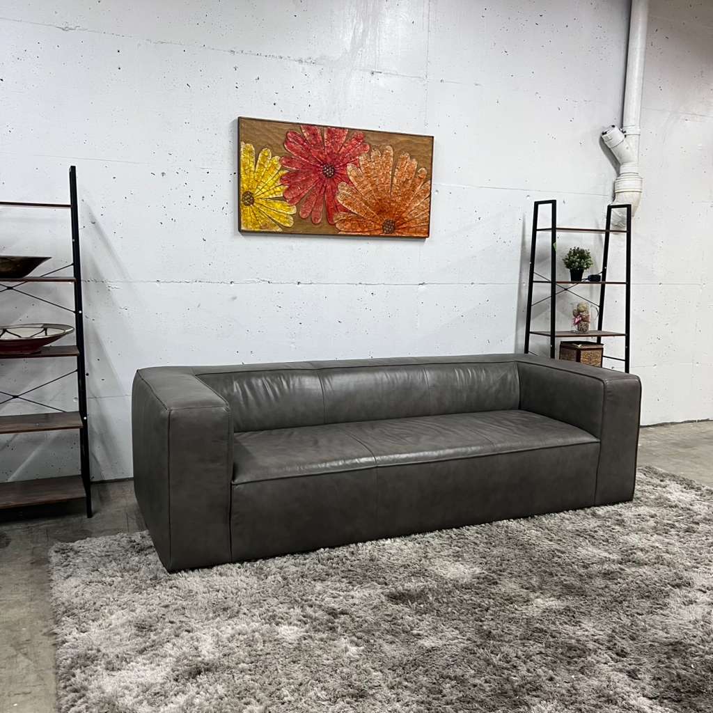 Muse and merchant cigar leather sofa. Mcm aniline leather