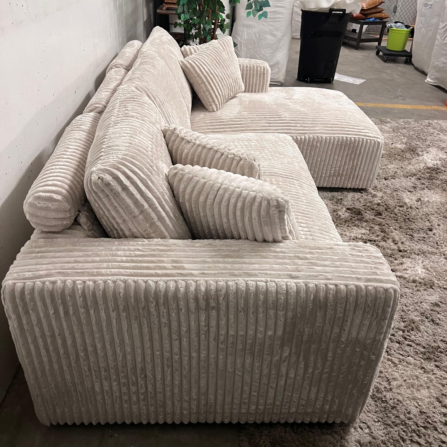 Casa bella thick striped corduroy sectional