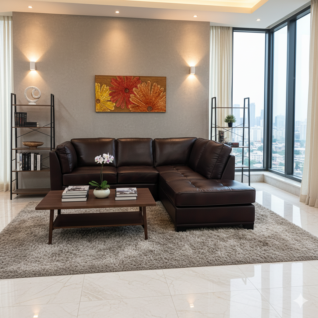 Mjm leather sectional